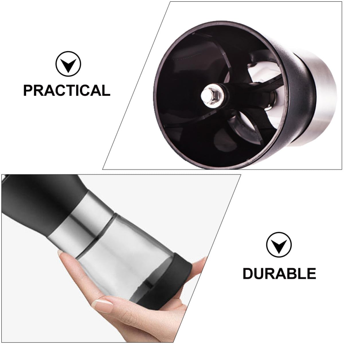 Molino de Manivela Manual para Café Recipiente de Vidrio Sellado, Acero Inoxidable y Cerámica, Fácil Desmontaje y Protección Ambiental para Cocina y Oficina