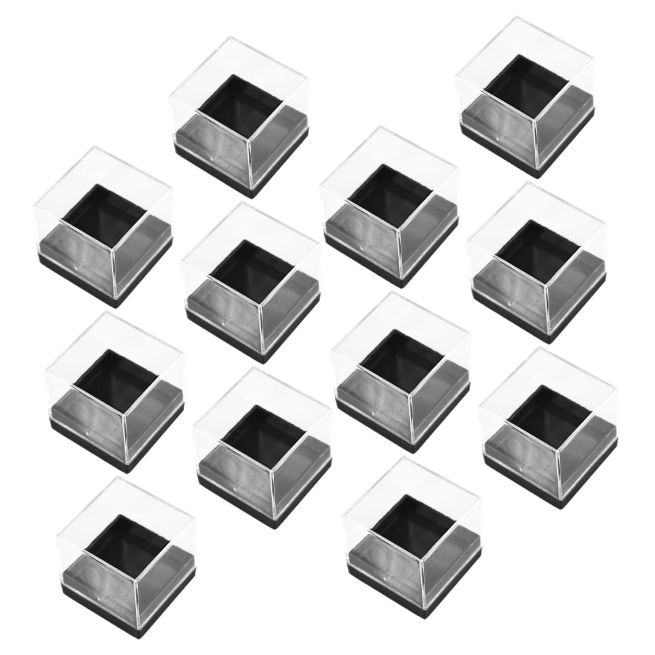 HOMSFOU Square Storage Containers 12pcs Collection Box Display Case for Figures Small Shadow Box