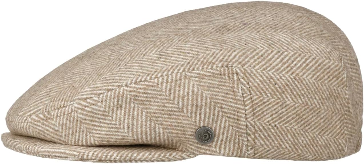 Herringbone Wool Driver Flat Cap Men - Ivy hat with Peak, Lining, Lining Autumn-Winter Winter