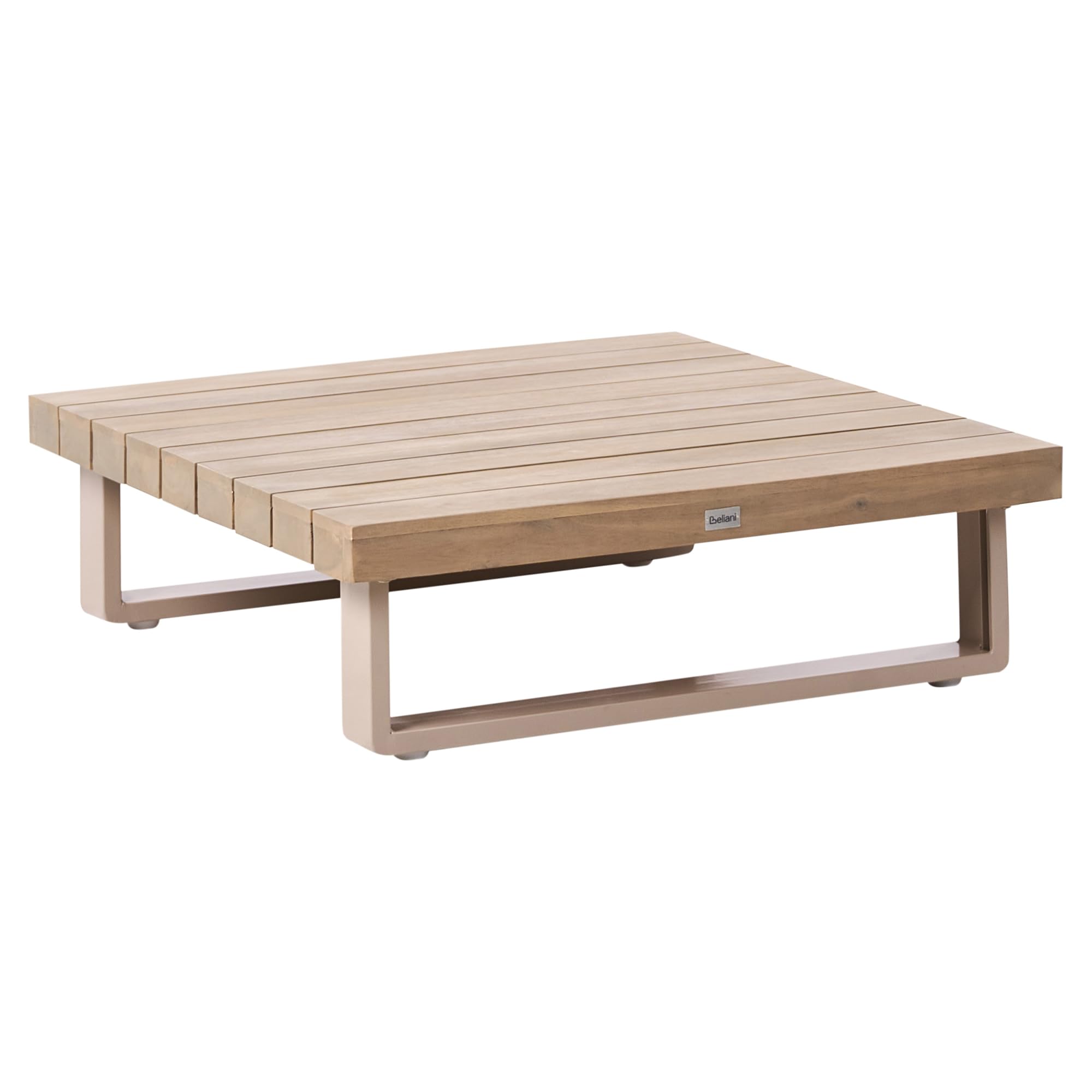 Beliani Lounge Set 5-Sitzer FSC Akazienholz Hellbraun mit Auflagen beige Taupe Mykonos