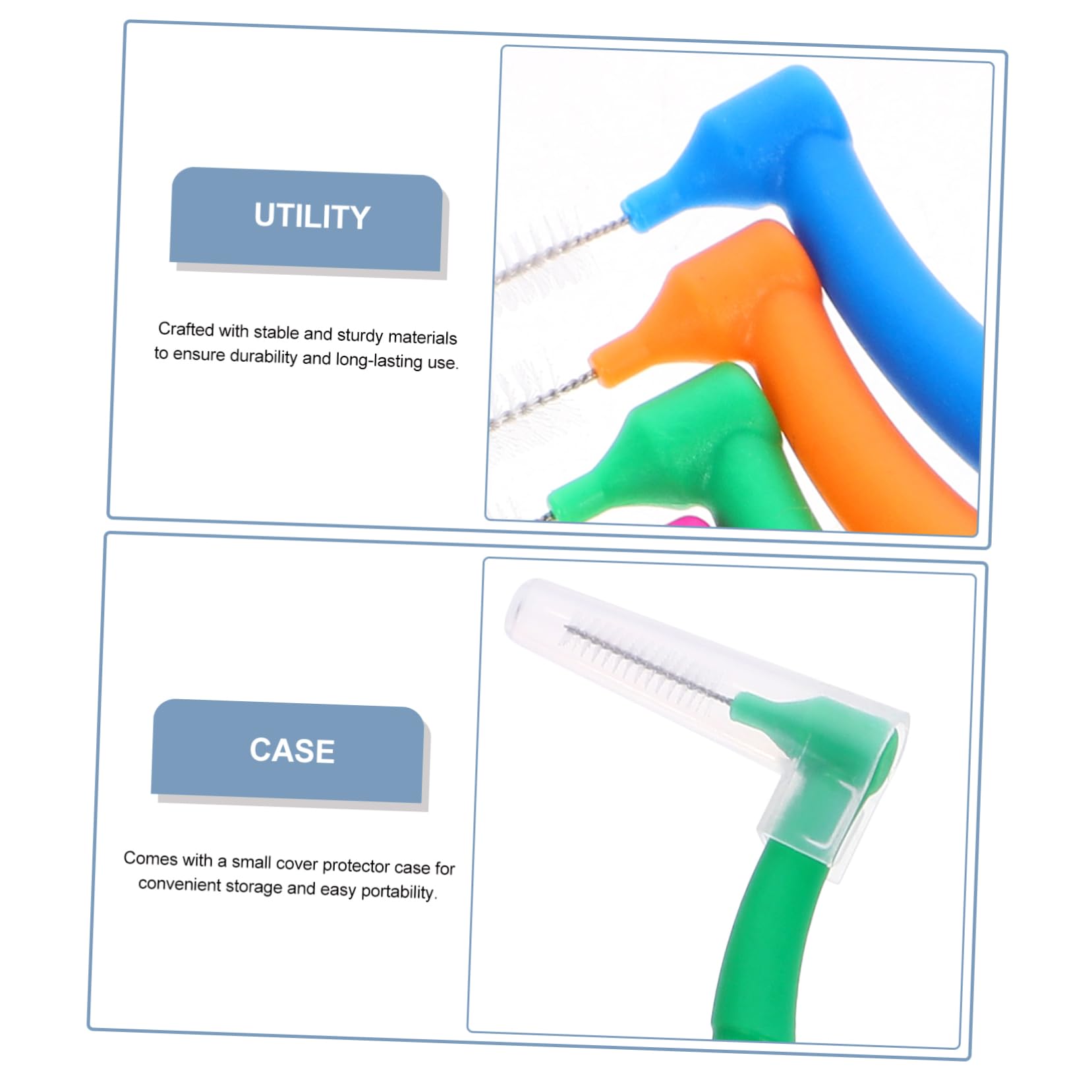 FRCOLOR 250 Piezas cepillo interdental limpiador cepillos interdentales cepillo de limpieza cepillos de cepillo de cepillo de limpieza interdental plástico