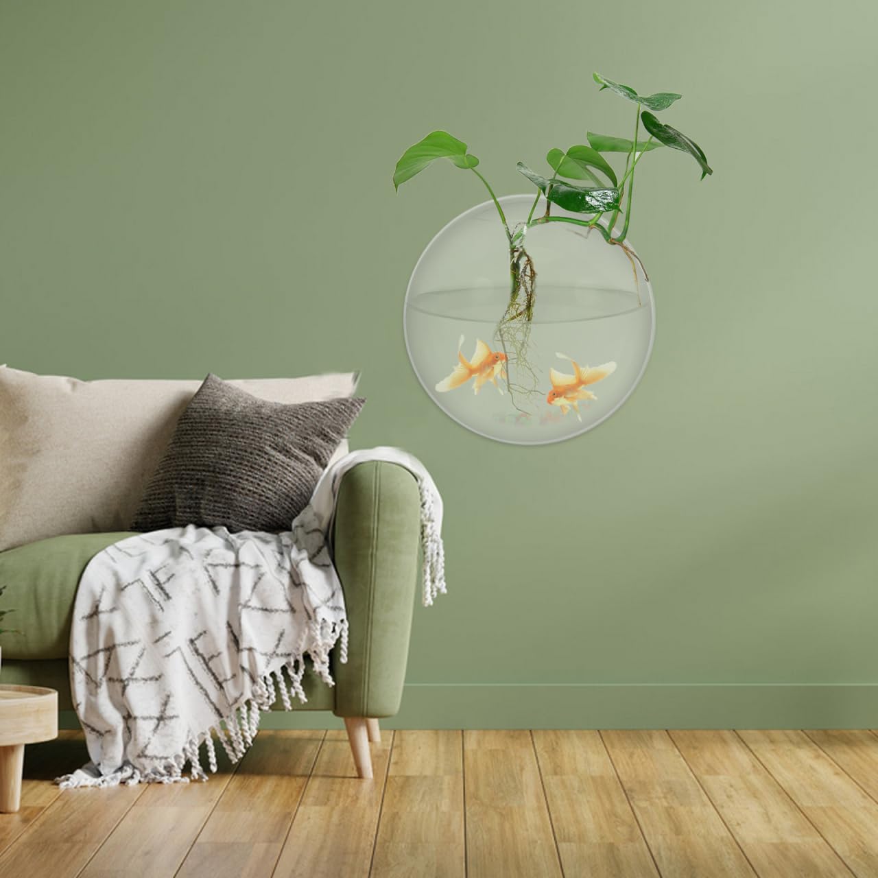 iplusmile Wand-Aquarium Aus Acryl 9.06In Transparent Hängendes Fischglas Fischbecken Für Wandmontage Raum- Und Platzsparende Heimdekoration Mit Klarem Design Für Fische Und Wasserpflanzen