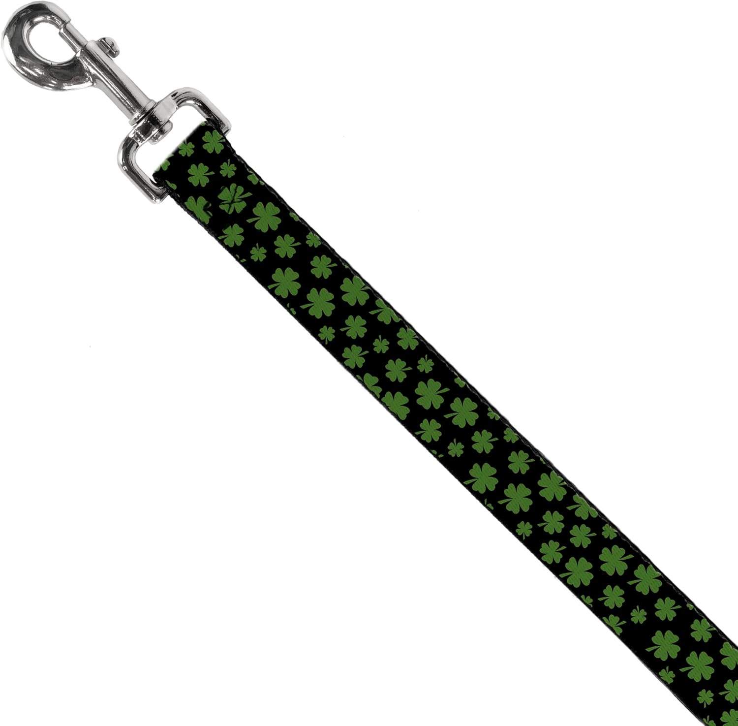 Buckle-Down Pet Leash - St. Pat's Clovers Scattered Black/Green - 6 Feet Long - 1" Wide