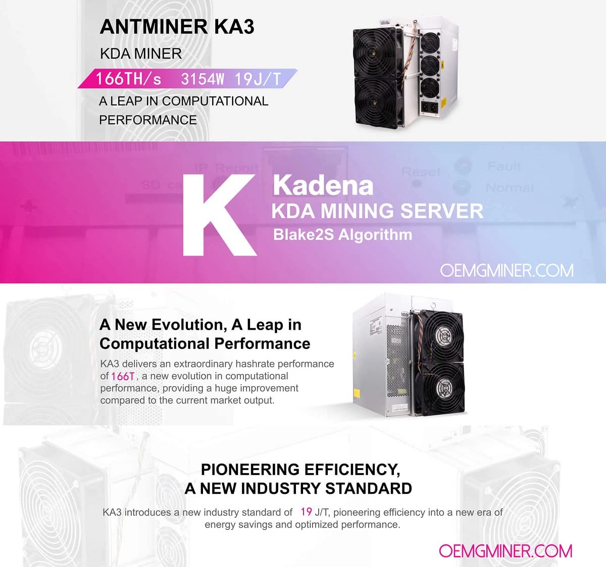 OEMGMINER Bitmain Antminer KA3 Asic Miner Kadena 166 Th/s 3154 W KDA  Bergbaumaschine mit integriertem Netzteil-Schiff bis zum neuesten 1. 2023:  Amazon.de: Computer & Zubehör