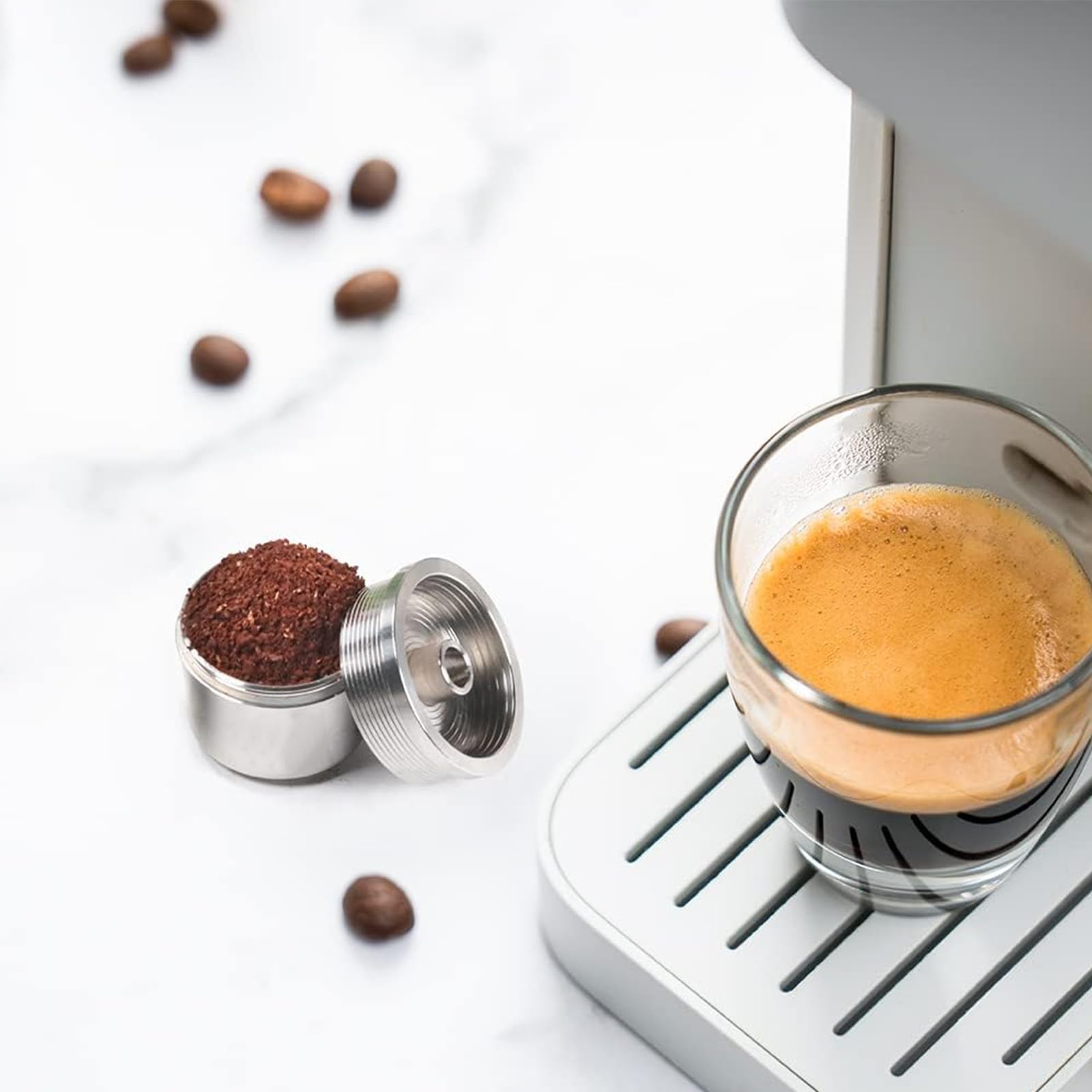 Capsula riutilizzabile in acciaio inox per I-LLY, cialda filtro caffè ricaricabile compatibile con macchina da caffè i-lly X9 X 8 X7.1 Y5 Y1.1 (capsule+tamper+riempimento polvere)