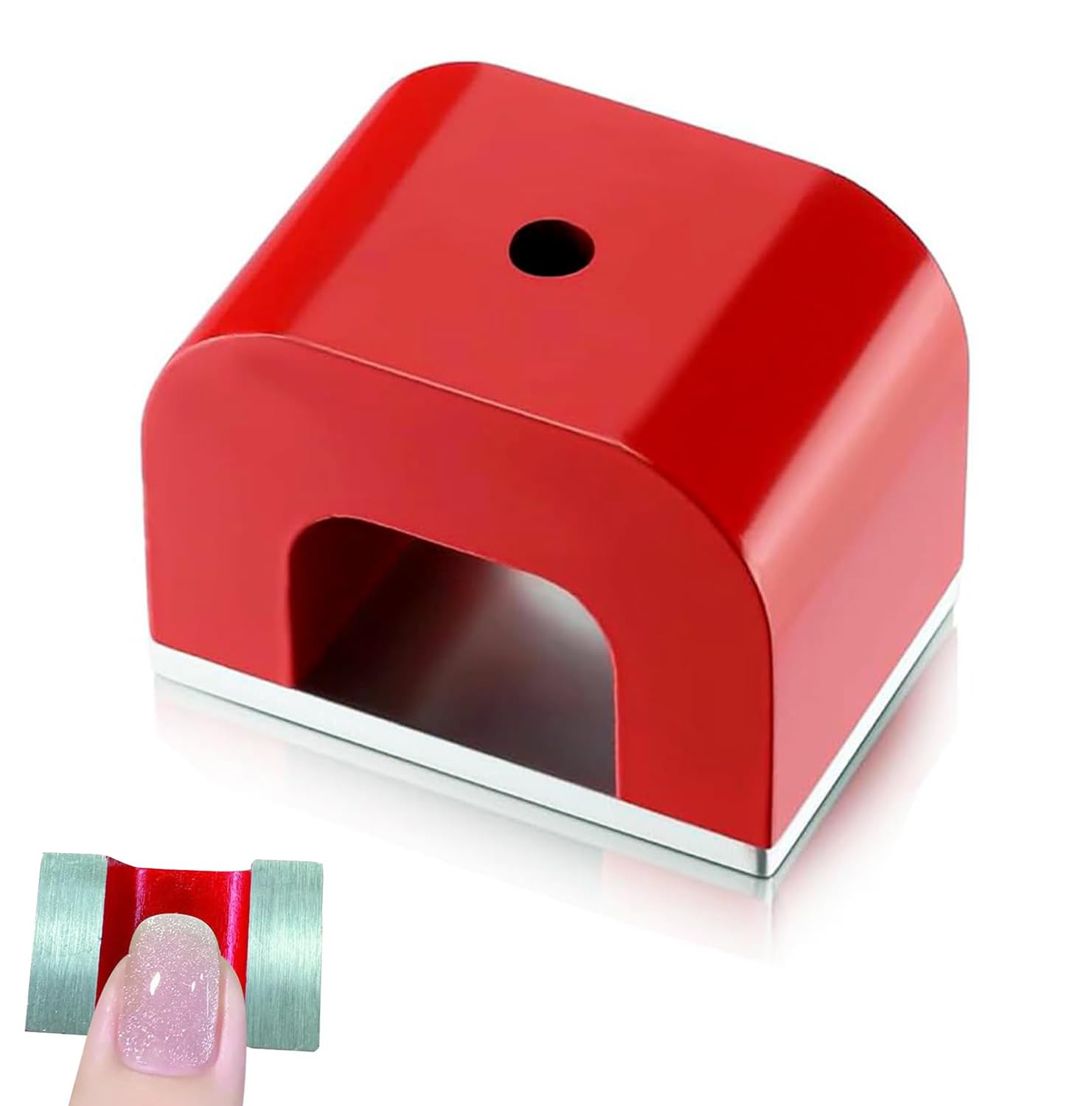 Red Alnico Horseshoe Magnet, Heavy Duty Magnets with Keeper, Work as Doing Velvet Nail Polish Magnets or Education 30 lb Pull(1.77" Wide, 1.18" High,