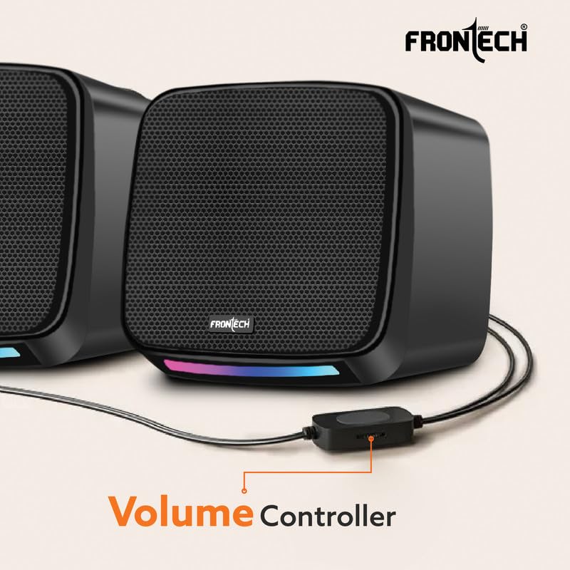 FRONTECH 2.0 USB Powered Multimedia Speakers with RGB Lights | 2 x 3W Drivers (5.2 cm) | AUX Connectivity | for Laptop, PC, Mobile | 1 Year... - Image 6