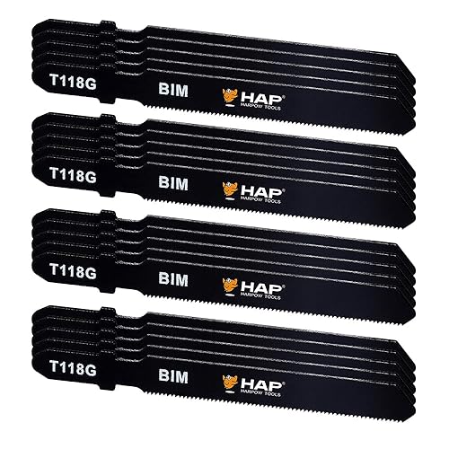 Harpow 20pcs T-Shank Jig Saw Blades HSS corte de metal Hojas de sierra T118G
