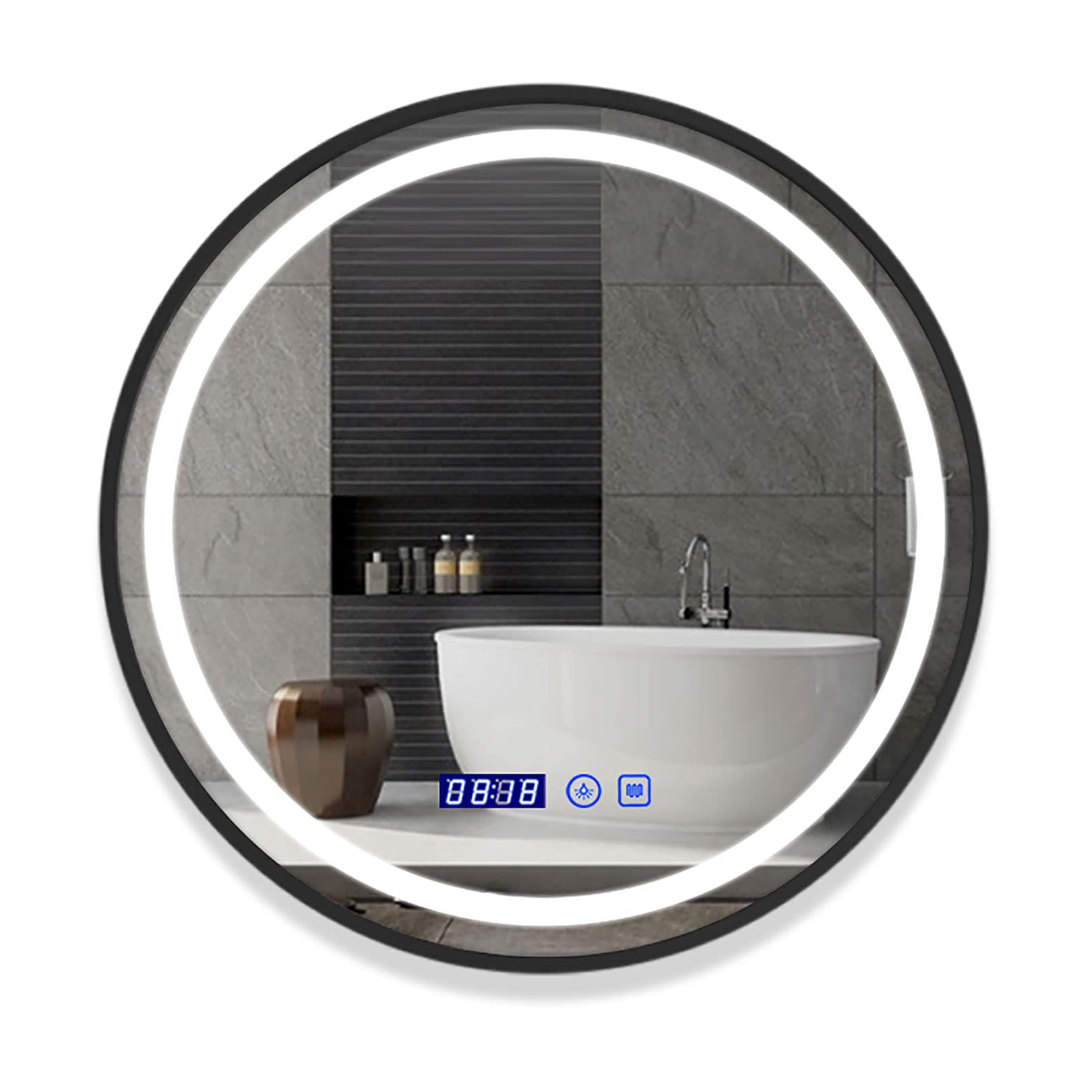 Specchio rotondo da bagno con luce LED, facile installazione, specchio da trucco a parete anti-appannamento con luci, fornore cinese - Cina Specchio da parete, Specchio per il bagno