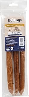 Hollings Chicken Sausages Dog Treats, Delicious, Nutritious Air Dried Chews for Adult Dogs, Made with 100% Natural Ingredients (Pack of 3)