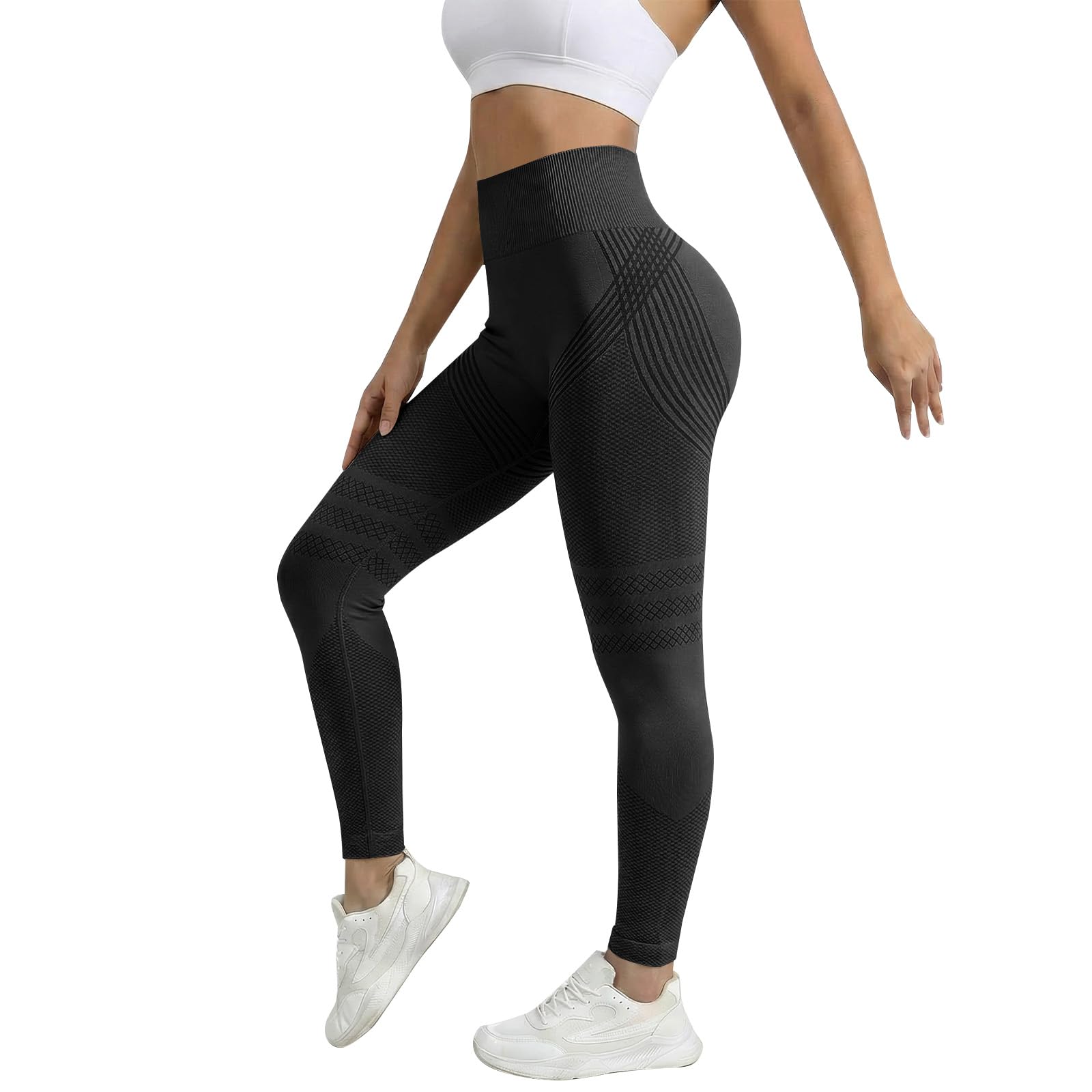 Legging Anti Cellulite Femme 3D Compression Minceur Taille Haute sans Couture Sculptant Pantalon Push Up Opaque De Yoga Sport Fitness Pants