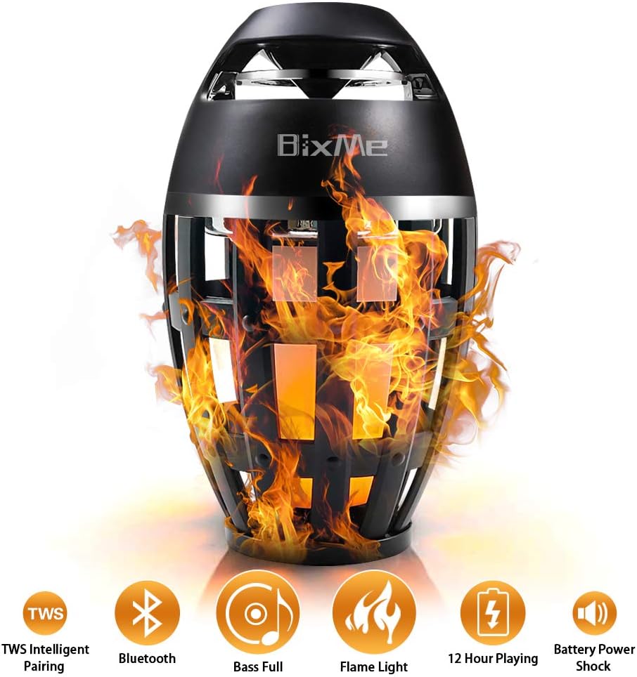 BixMe LED Flame Speakers,Torch Atmosphere Bluetooth Speakers,Outdoor Portable Speakers with Stereo Sound,LED Flickers Warm Table Lamp,TWS Supported,BT4.2 for iPhone/iPad/Android,Best Gift Choice. : Tools & Home Improvement