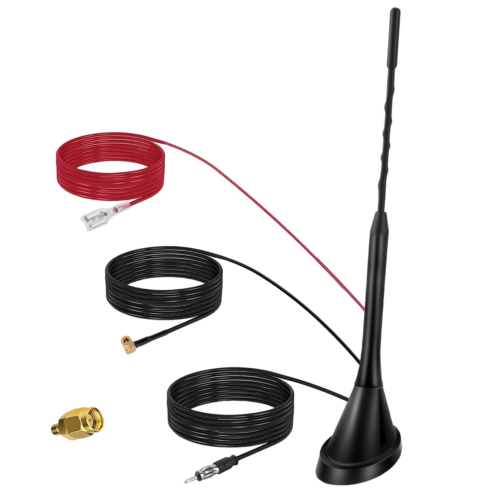 Hossom Antenna DAB Auto per Autoradio - Antenna da Tetto Corta a Forma di Pinna di Squalo con Amplificatore Integrato per DAB+/FM/AM, Per veicoli e sistemi audio come Audi, BMW, Honda e altri