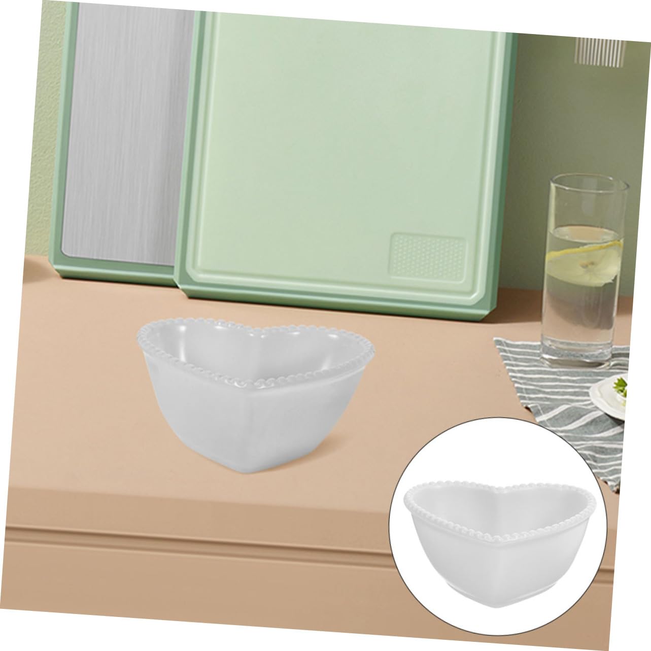 szt. Miska na sałatkę w kształcie serca Miska na owoce Pojemniki w kształcie serca Miski deserowe Sztućce Miska Kuchenna miska ceramiczna Miska w kształcie serca Różowa ceramika Miłość Dziecko Miska