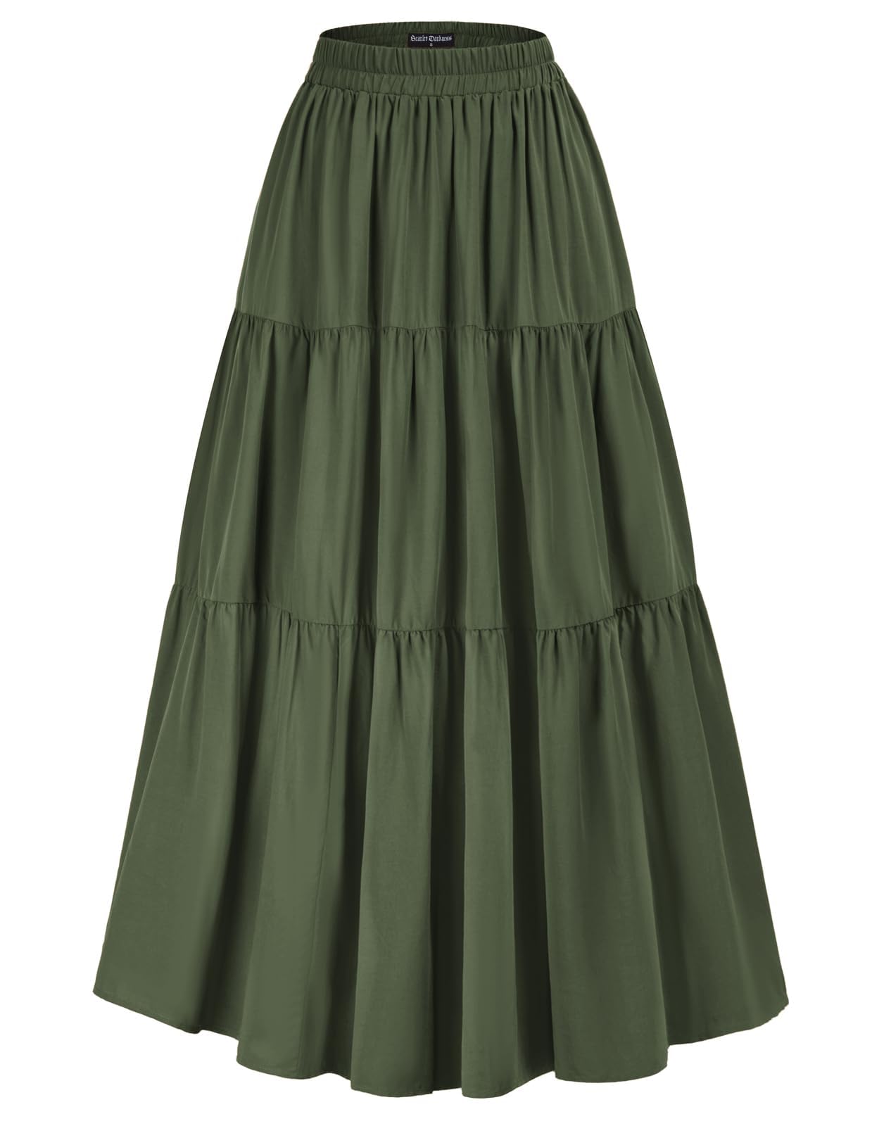 Scarlet Darkness Maxi Long Skirts for Women Summer Flowy Renaissance Skirt with Pockets, Sage, S