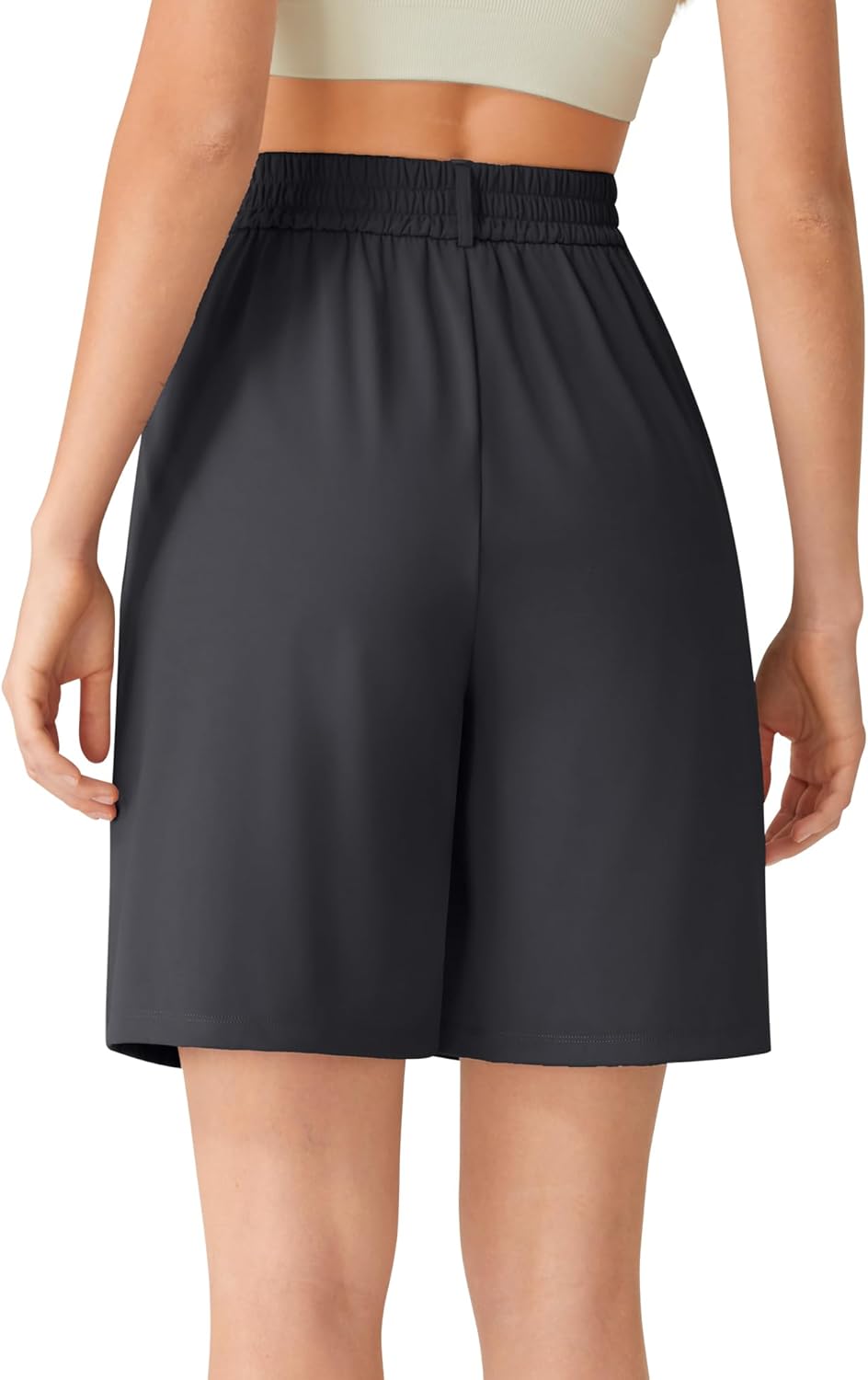 G4Free ShiftReady Shorts for Women Dressy Casual 7" - High Waisted Wide Leg Pleated Shorts with Pockets