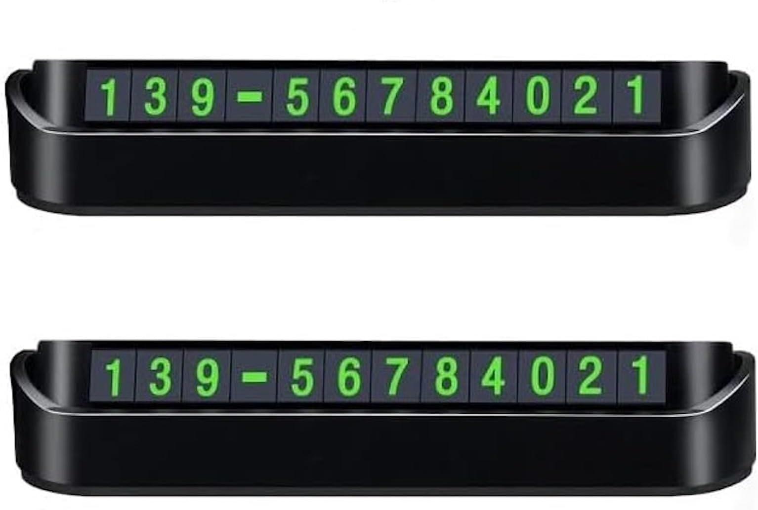 2 PCS Temporary Car Parking Mobile Number Display with Magnetic Numbers Stickers, Temporary Phone Number for Car Dashboard, Car Dashboard Number Display - Mobile Number Display for Car