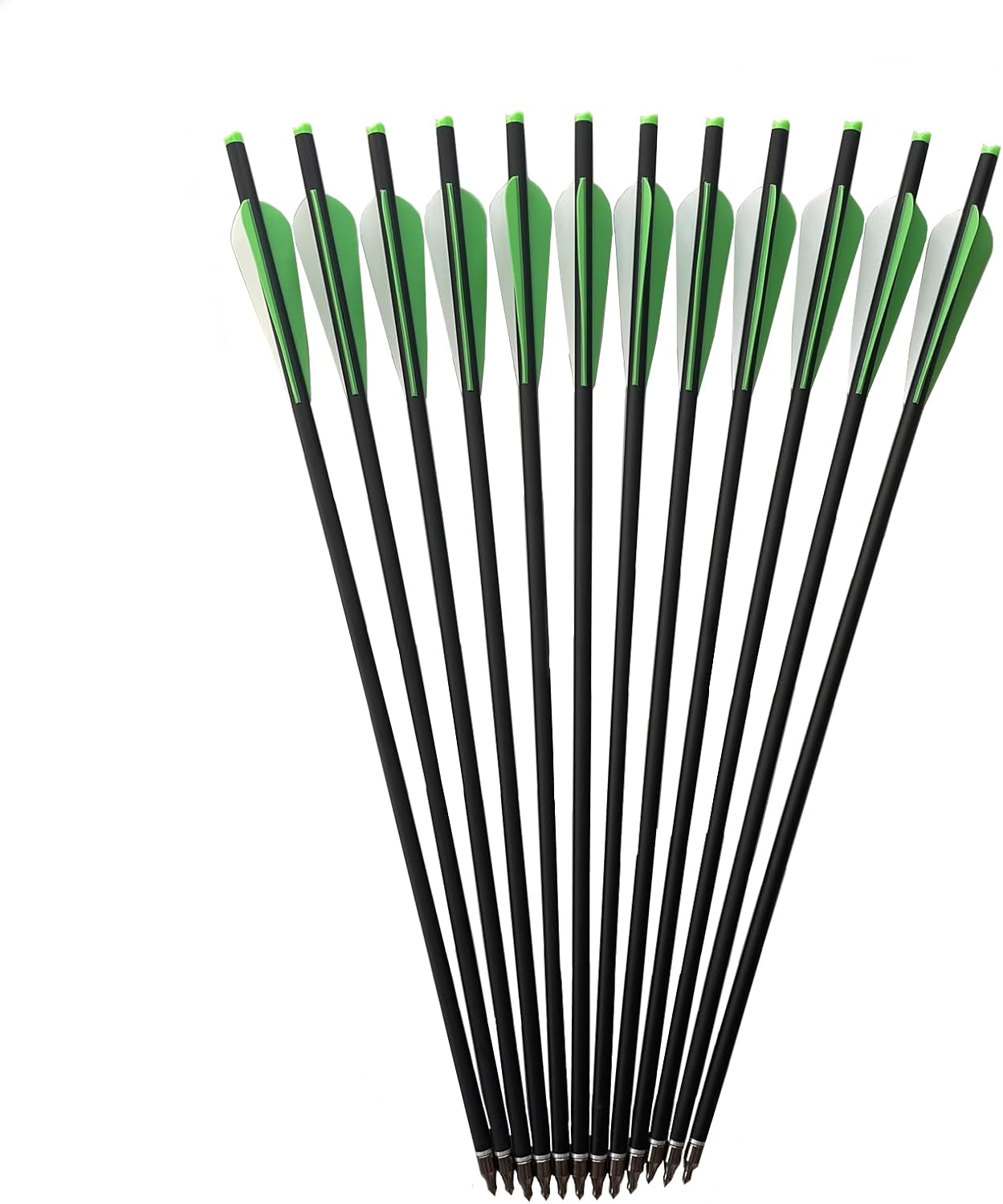 12Pack 20 inch Archery Carbon Crossbow Bolts Half Moon Nock OD 8.8mm Arrows Hunting with 3 Blade Broadheads 125Grain