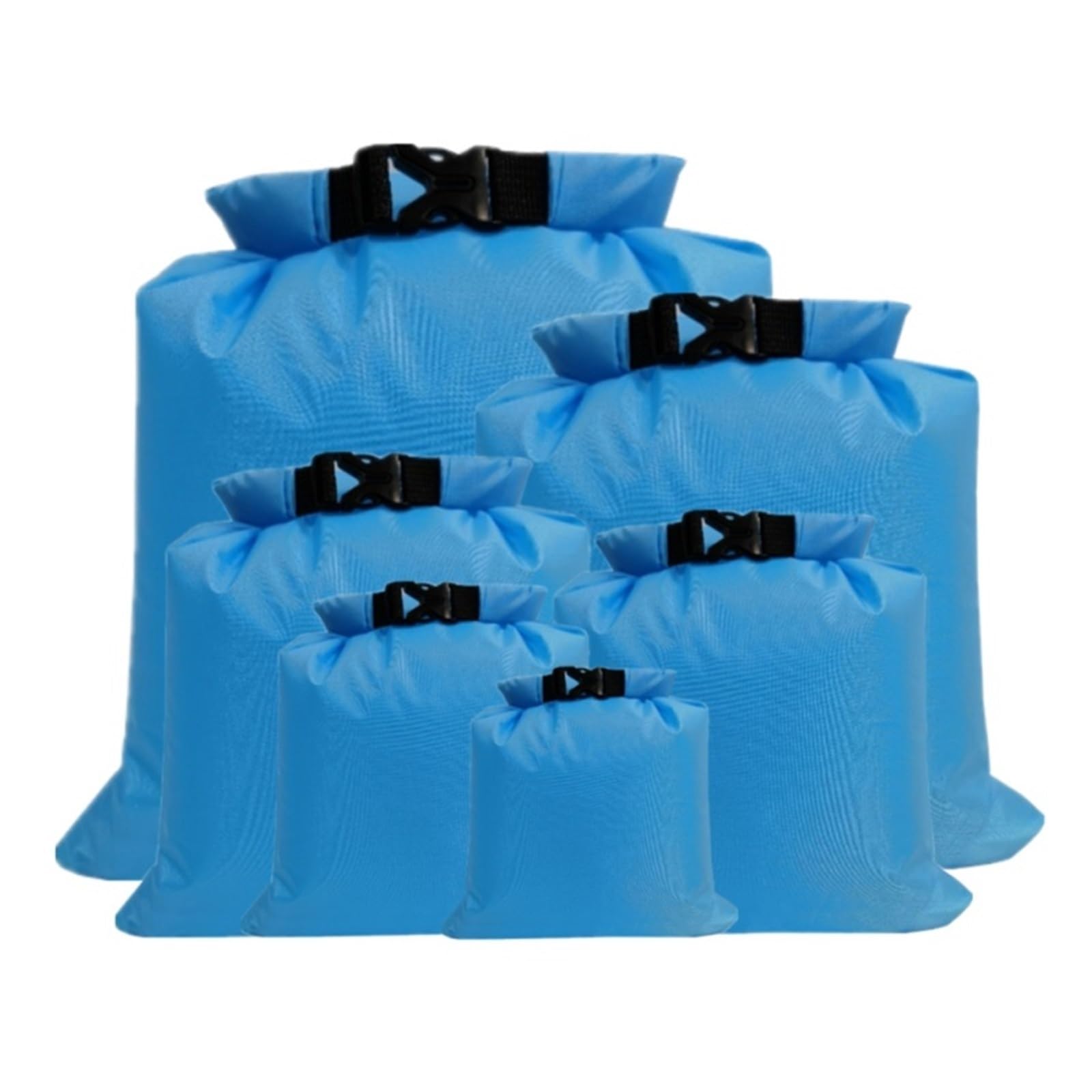 Bolsa Seca Impermeable 6 uds 1,5/2,5/3/3,5/5/8L 5 uds Bolsa Seca Impermeable Paquete Saco natación Rafting Kayak río Trekking Flotante navegación Canoing canotaje para Senderismo(Blue)