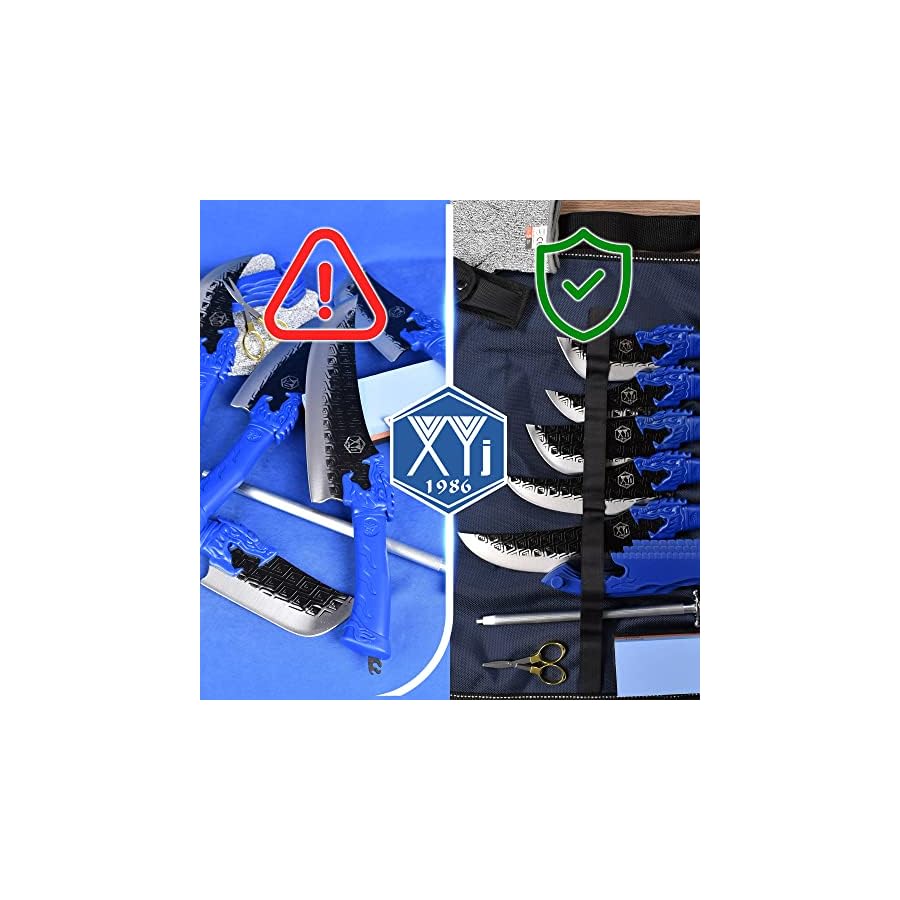 Authentic-XYJ-Since-19865pcs-Meat-Butcher-Knives-SetSlaughter-Fish-Knife-With-Honing-SteelWhetstoneCake-KnifeCamping-Chef-Knives-BagKitchen-Slice-CuttingFull-TangHigh-Carbon-Steel-XYJ-Blue Authentic XYJ Since 1986,5pcs Meat Butcher Knives Set,Slaughter Fish Knife With Honing Steel,Whetstone,Cake Cutter,Camping Chef Knives Bag,Kitchen Slice Cutting,Full Tang (XYJ Blue)