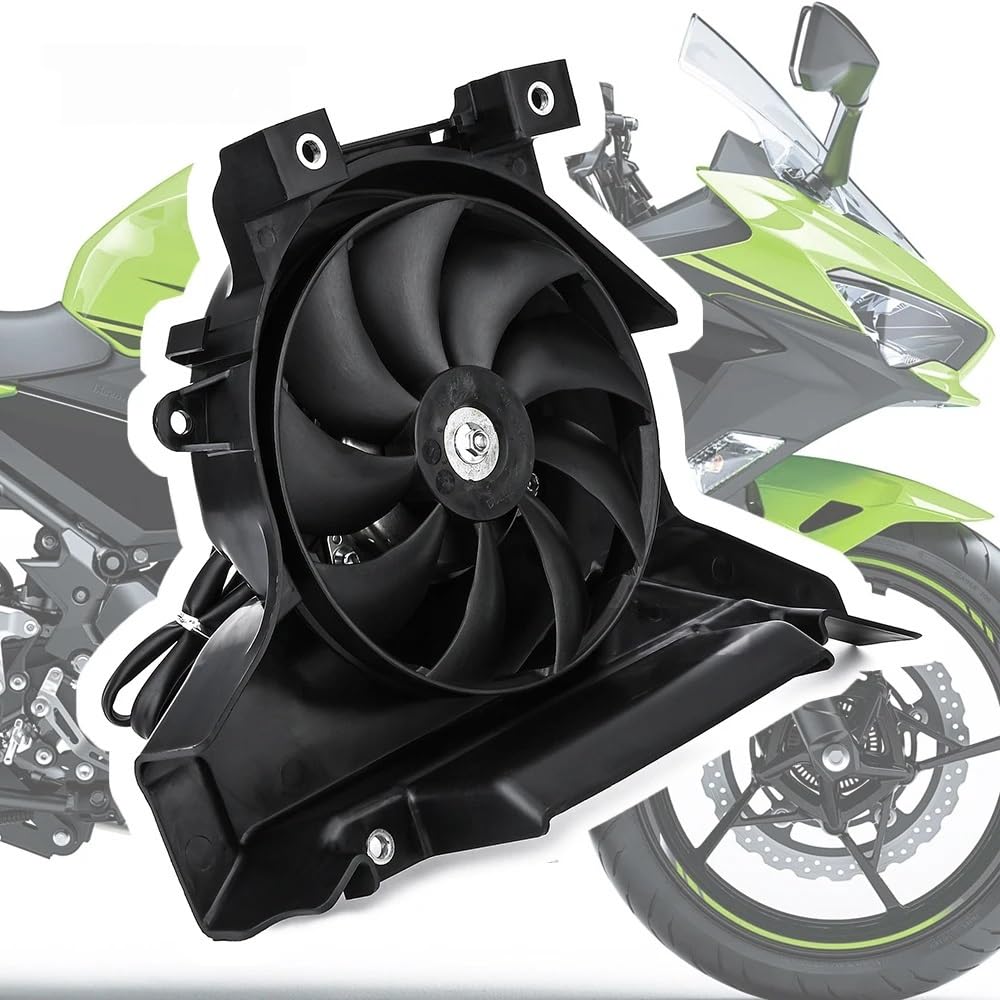 Wentylator chłodnicy Zestaw wentylatora 12V elektryczny wentylator chłodzący do motocykla, czarny, chłodnica oleju, pasuje do Kawasaki Z 400, pasuje do NINJA 400 2018-2023(1 set)