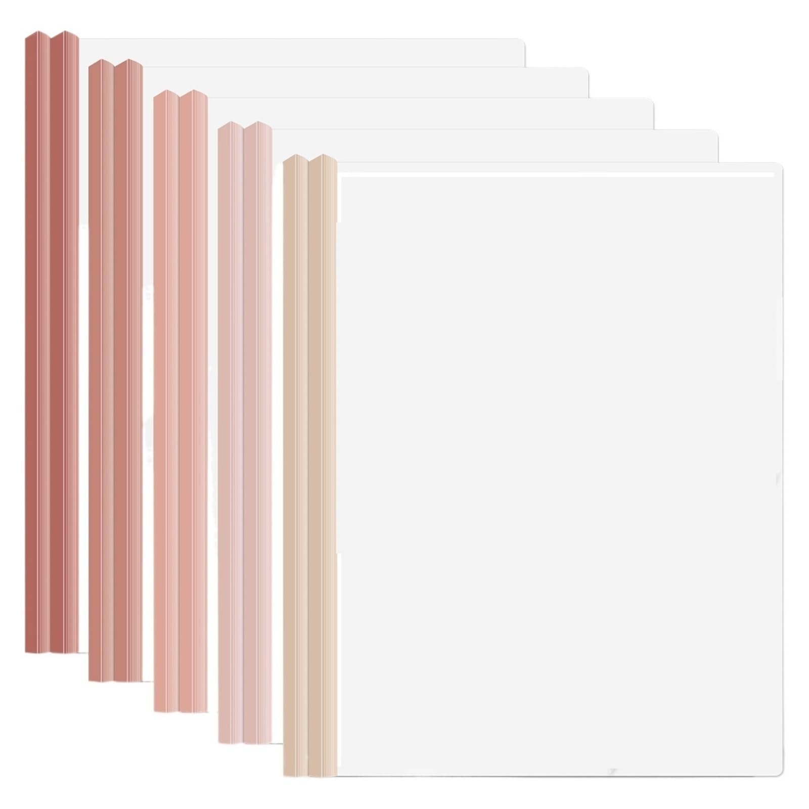 20 copertine trasparenti for relazioni A4 con barre scorrevoli, cartelle portadocumenti capacità di 70 fogli for scuola e ufficio Per Scuola, Documenti D'ufficio(Mix pink)