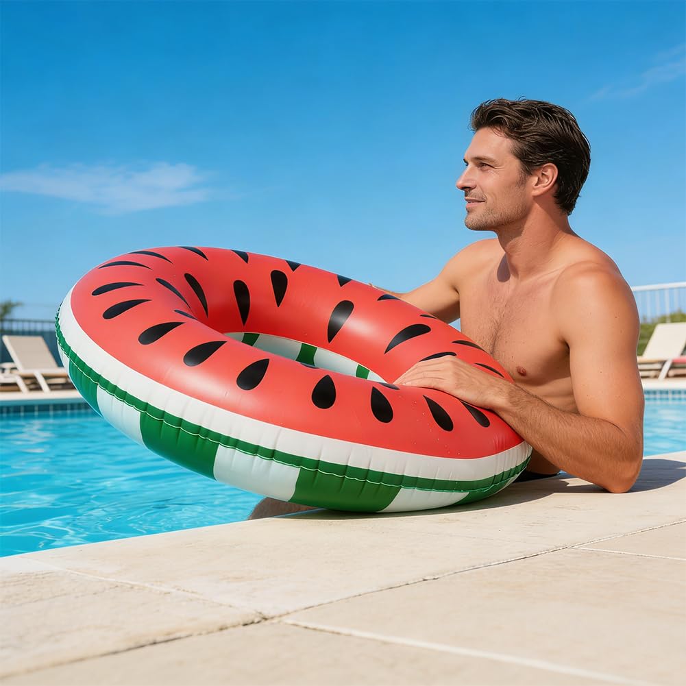 Galleggiante Piscina Anguria Cerchio, Anello di Nuoto Adulti, Graziosa Piscina Gonfiabile Galleggiante per Feste in Piscina per Spiaggia Nuoto Festa Estiva