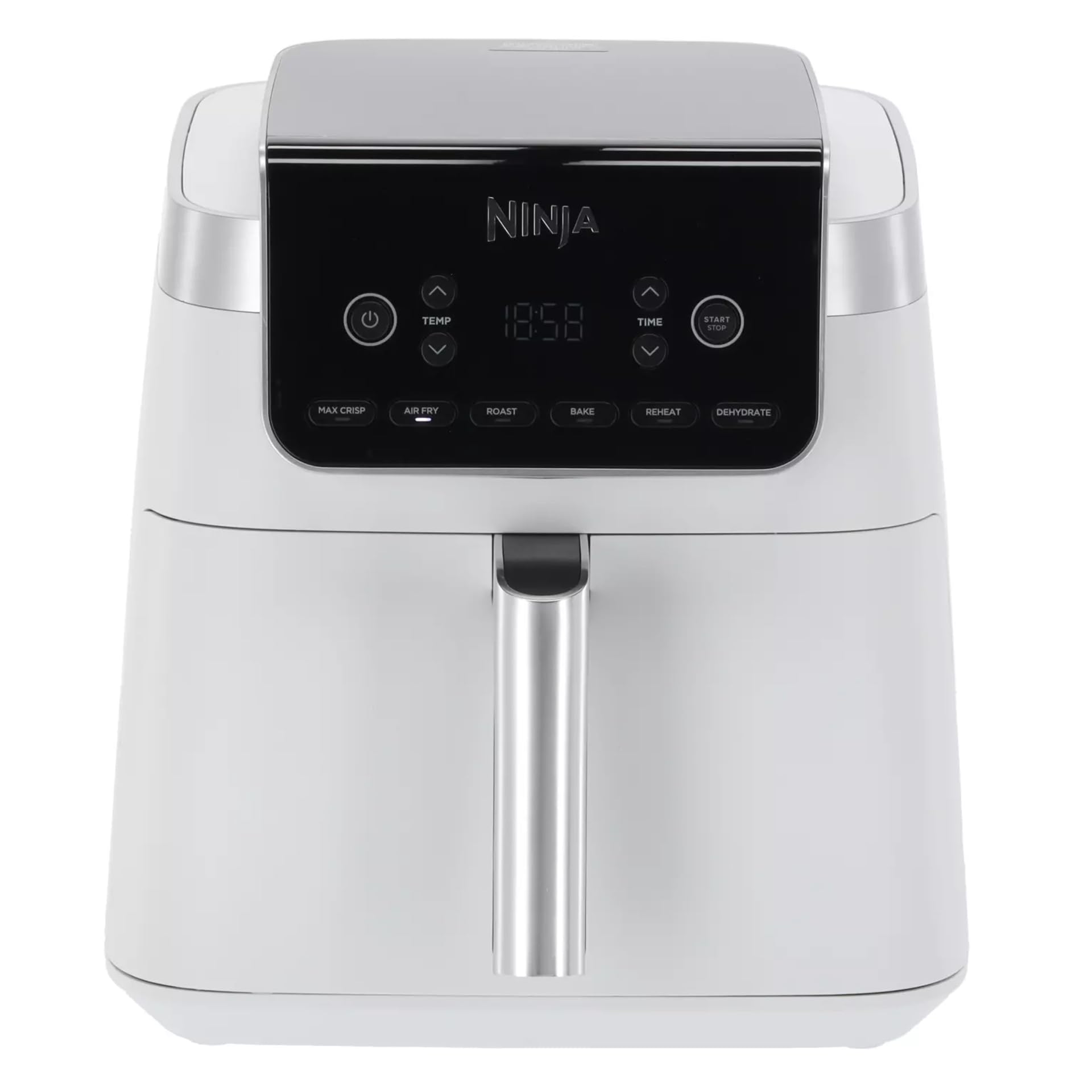 Ninja Air Fryer MAX PRO, 6.2L, sin aceite, cajón grande, asado, cocinar, freír, familiar, digital, cesta y placa de cocción compatibles con lavavajillas, blanco AF180EUWH