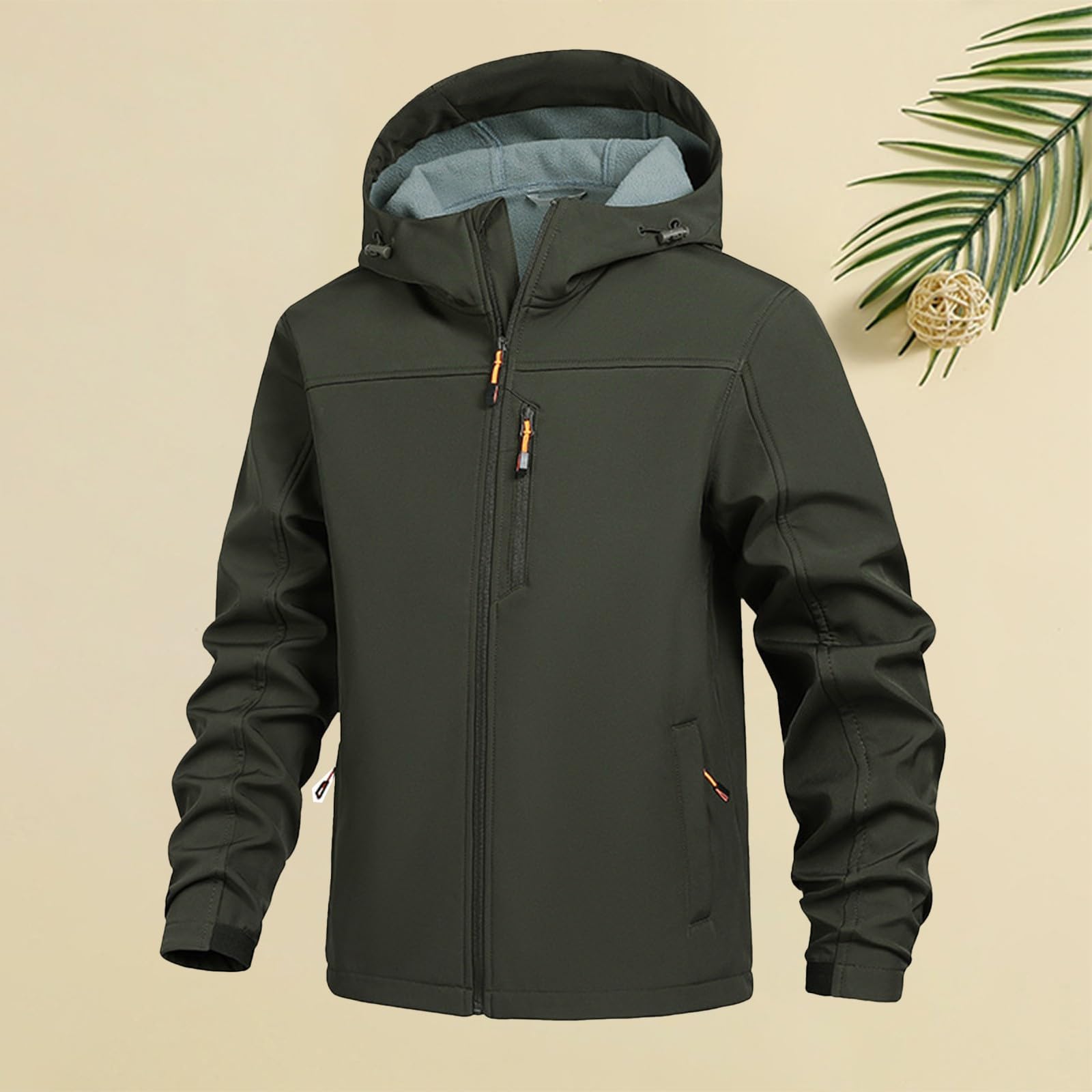 Generisch Chubasquero para hombre, chaqueta de senderismo impermeable y resistente al agua, práctica chaqueta softshell multifuncional, chaqueta de trekking con bolsillos con cremallera, anorak