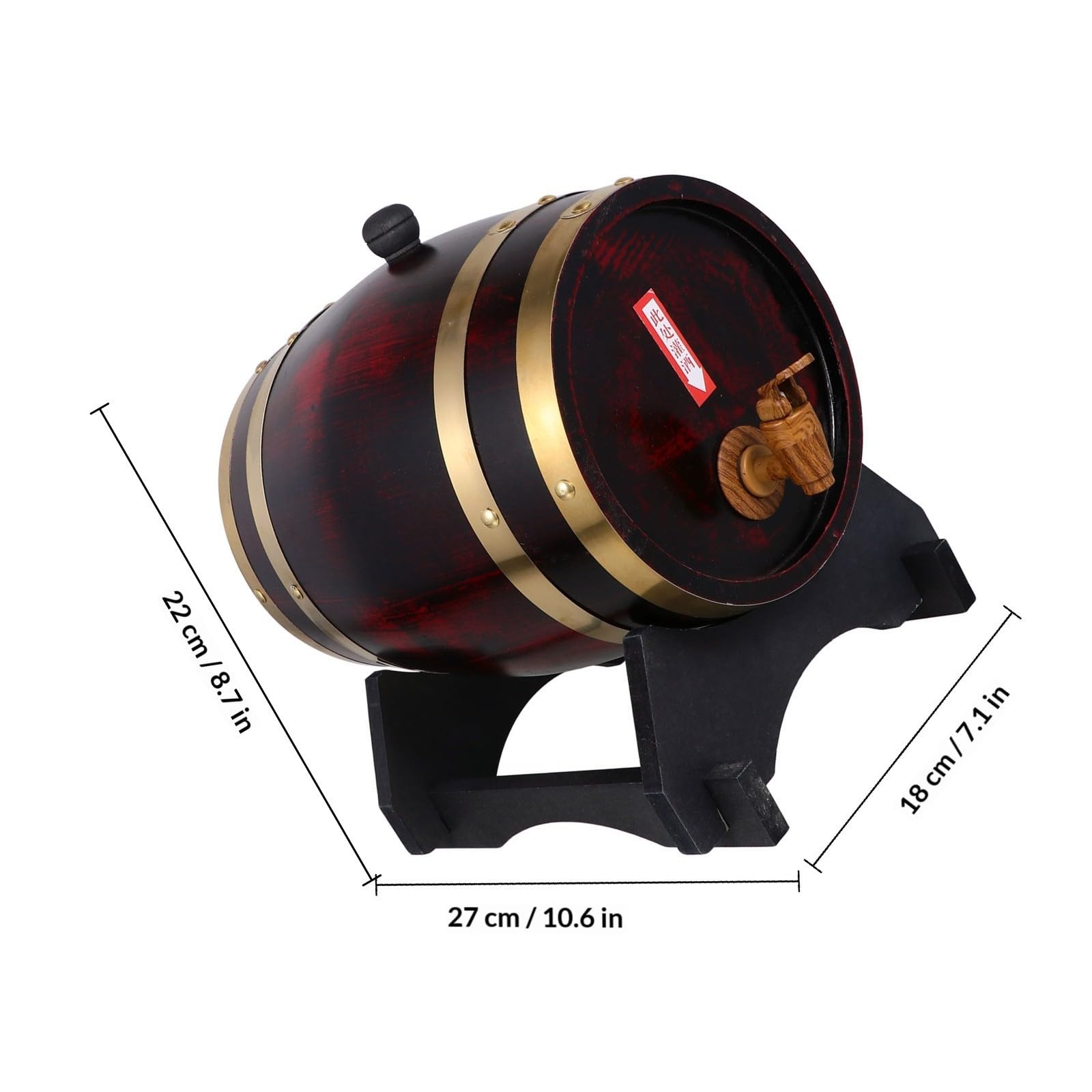 POPETPOP Barril de Vino de Madera Realista de 5 Litros Grifo