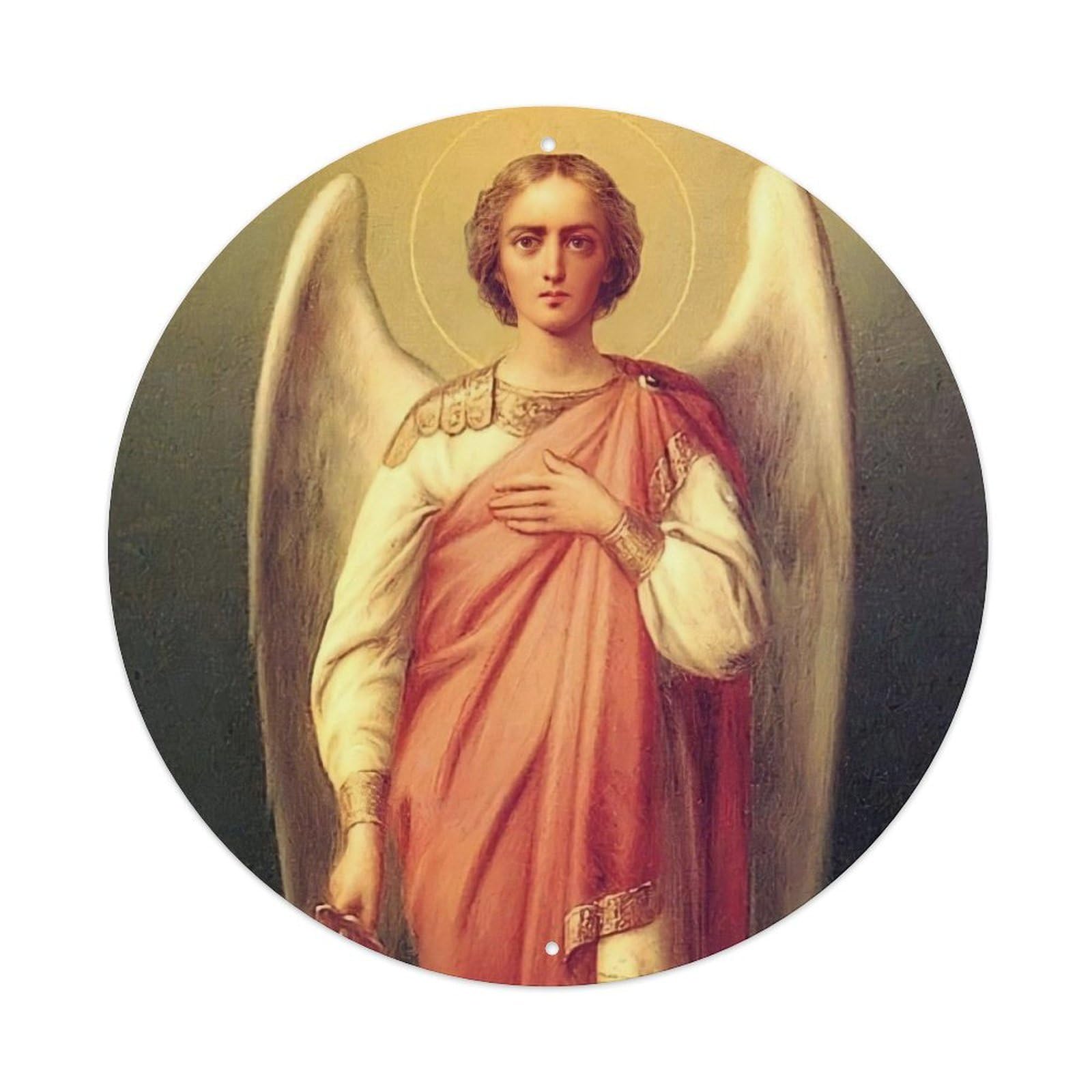 Vintage Angel Angels with Swords Metal Tin Sign