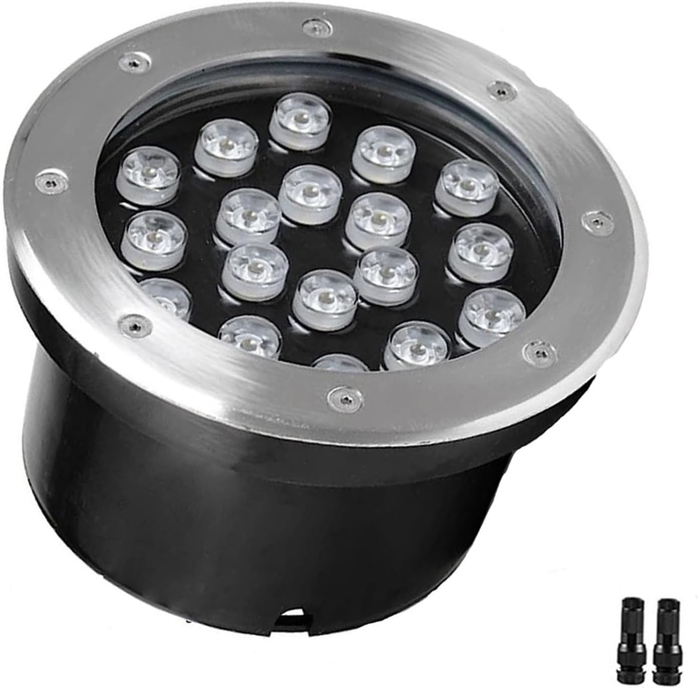 Zatapialna Lampa Fontannowa LED,Wodoodporne Podwodne Diody Ze Stali Nierdzewnej IP68, Wpuszczany Reflektor LED Do Basenu 12 V, Do Parków,Stawu,Placów, Willi Oświetlenie Krajobrazowe(Green,3 W)