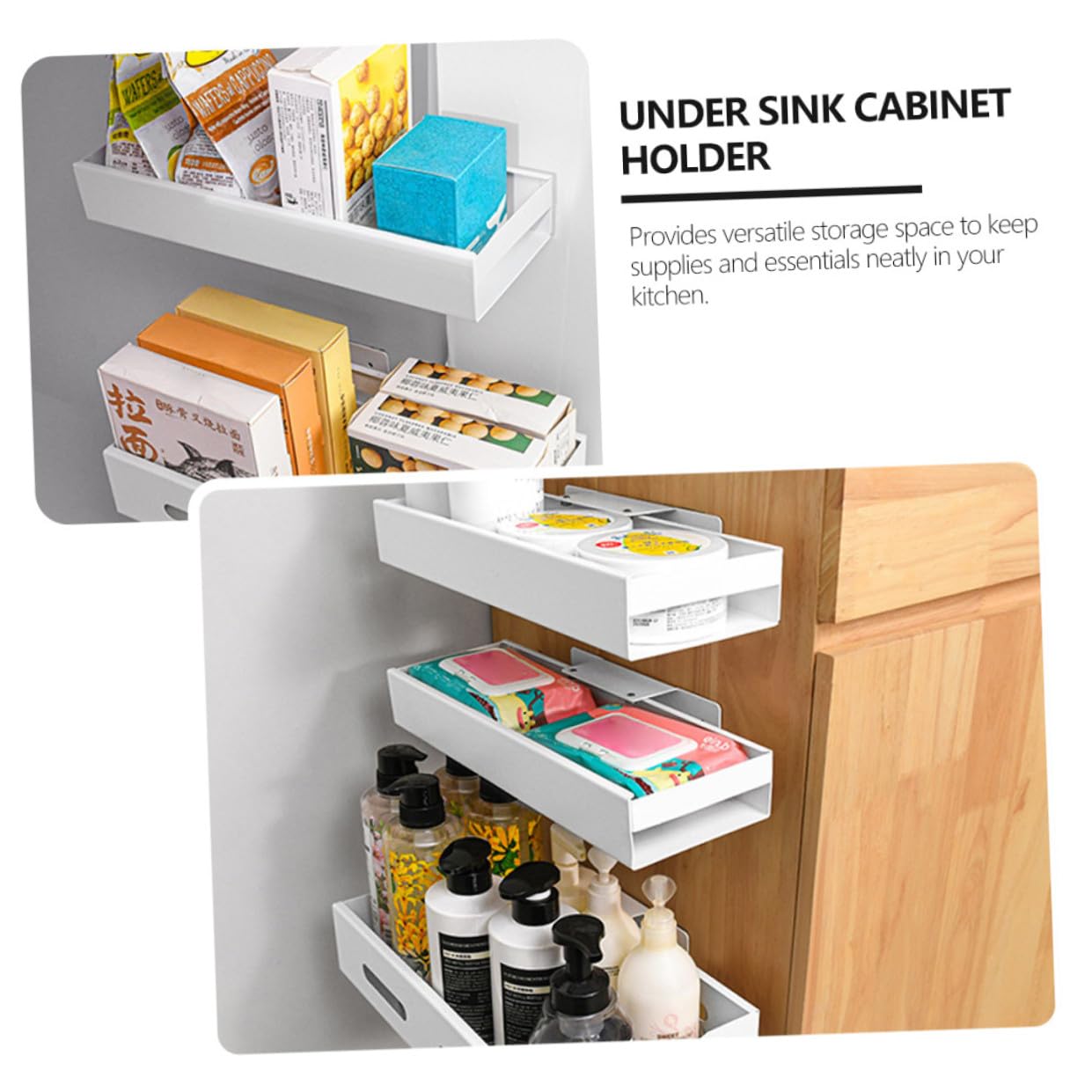 Alipis Scaffale Portaoggetti in Acciaio Inossidabile - Cassetto Scorrevole per Cucina Organizer Espandibile per Mobiletto Sottolavello Facile da Usare