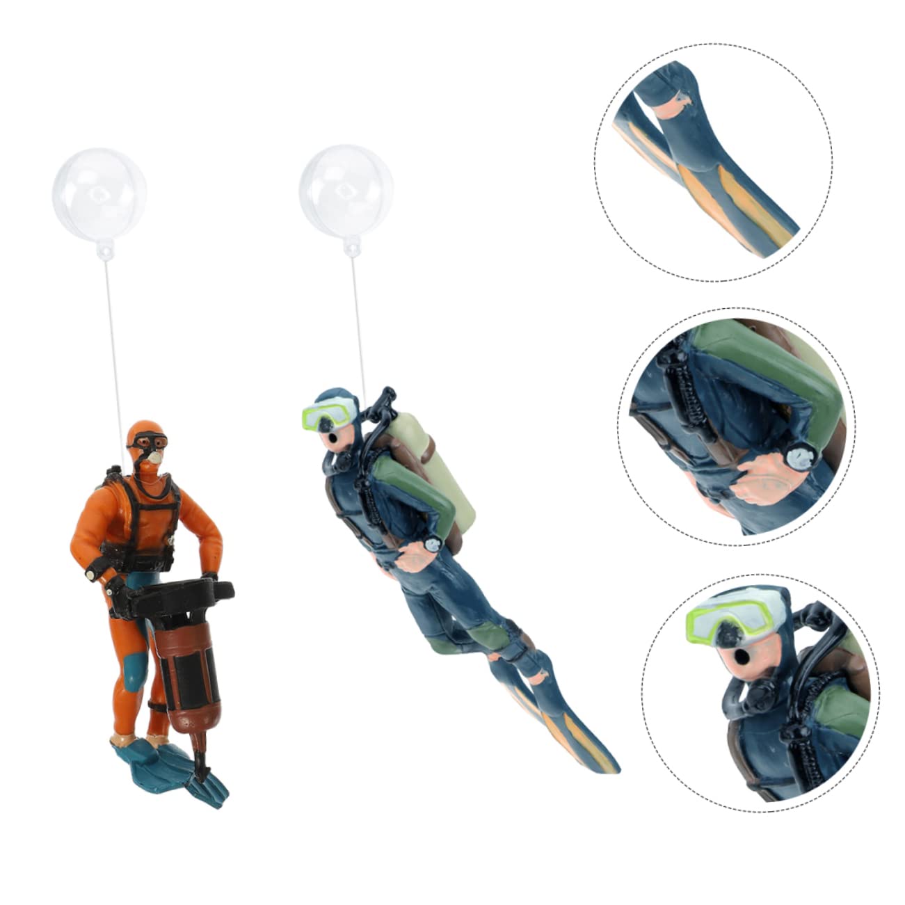 OUNONA 5 Ensembles Ornements De Plongeur Aquarium Réservoir Artificiel Petite Décoration Statue De Plongeur Flottant en Plastique Figurine De Plongeur en Plastique Plongeurs 2 pièces * 5