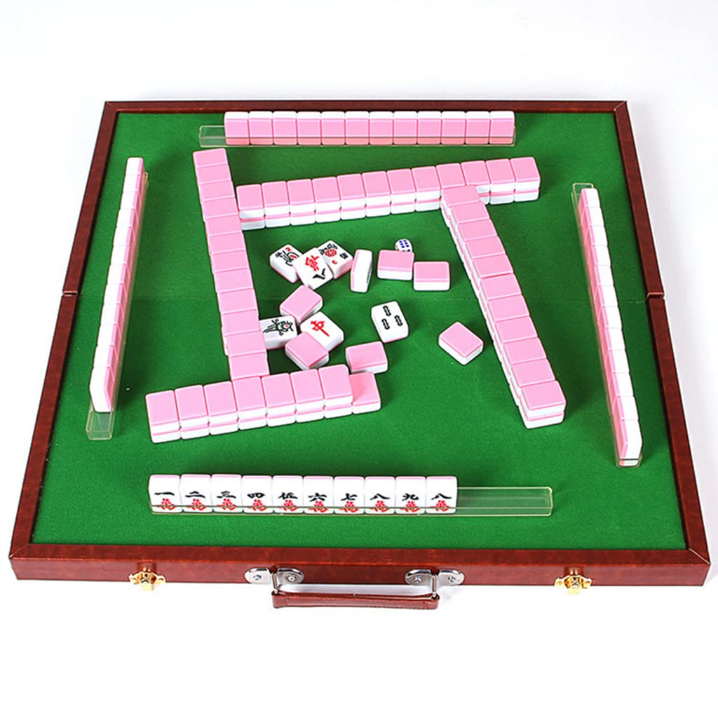 Mini Mahjong Portátil De Melamina – 144 Fichas, 2 Dados Y Caja De Viaje, Ideal Para Jugar En Familia O Con Amigos
