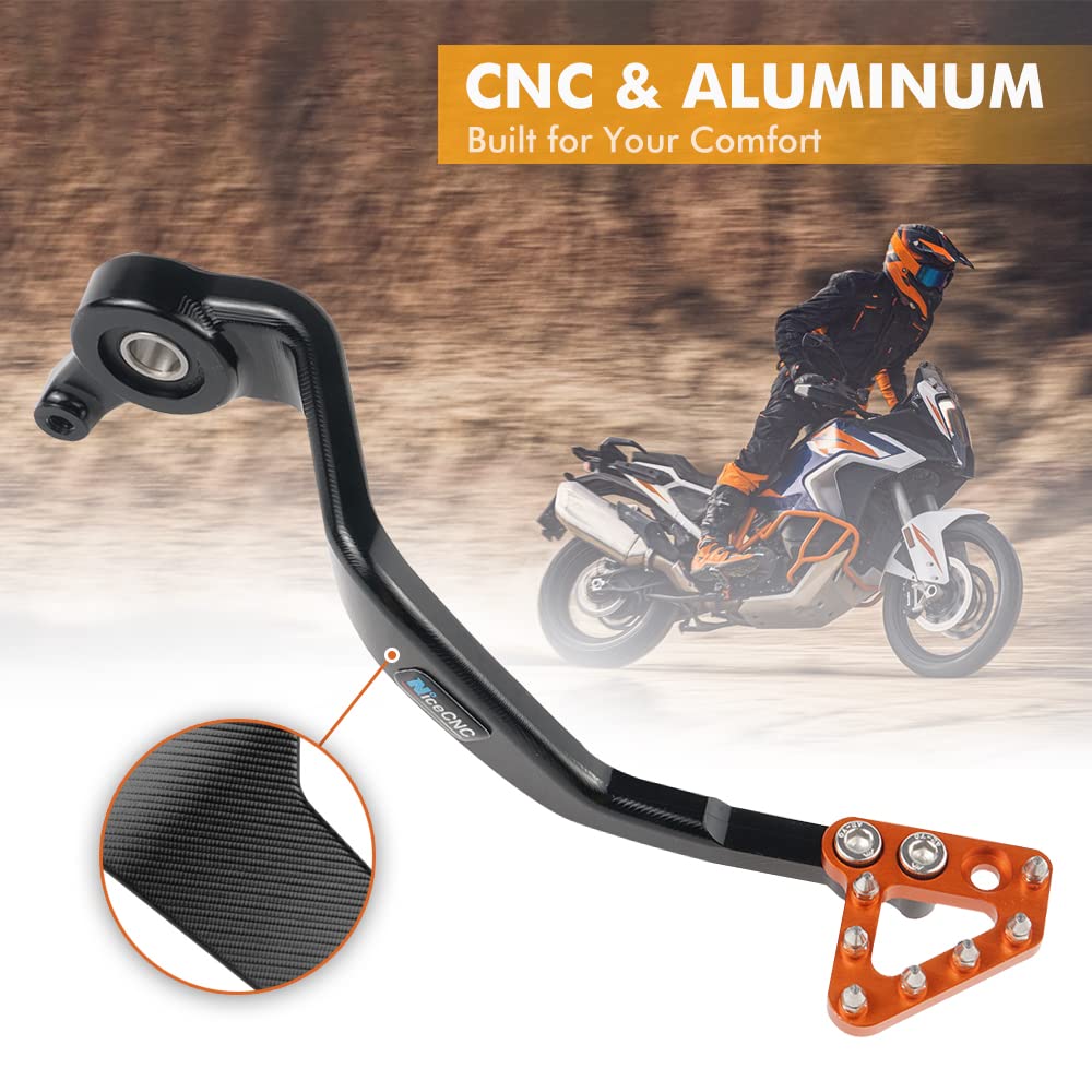NICECNC Pedal de Freno Trasero Compatible with 1290 Super Adventure R/S 2018-2020, 1090 1190 Adventure R 2017-2019, Aluminio T7075, Ver Ajuste