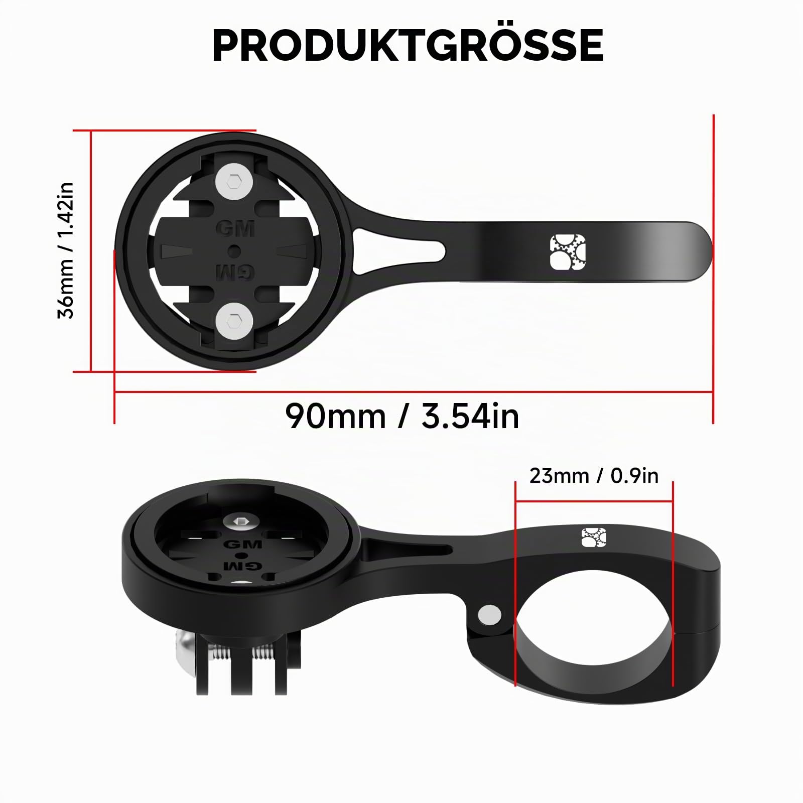 Bike AeroBar GPS-Computer-Halterung für Garmin Edge Explore, Aluminium-Fahrrad-GPS-Halterungen für 22,2 mm TT-Lenker, Taschenlampe und Action-Kamera, kompatibel mit Bryton, Wahoo und Cateye, Schwarz
