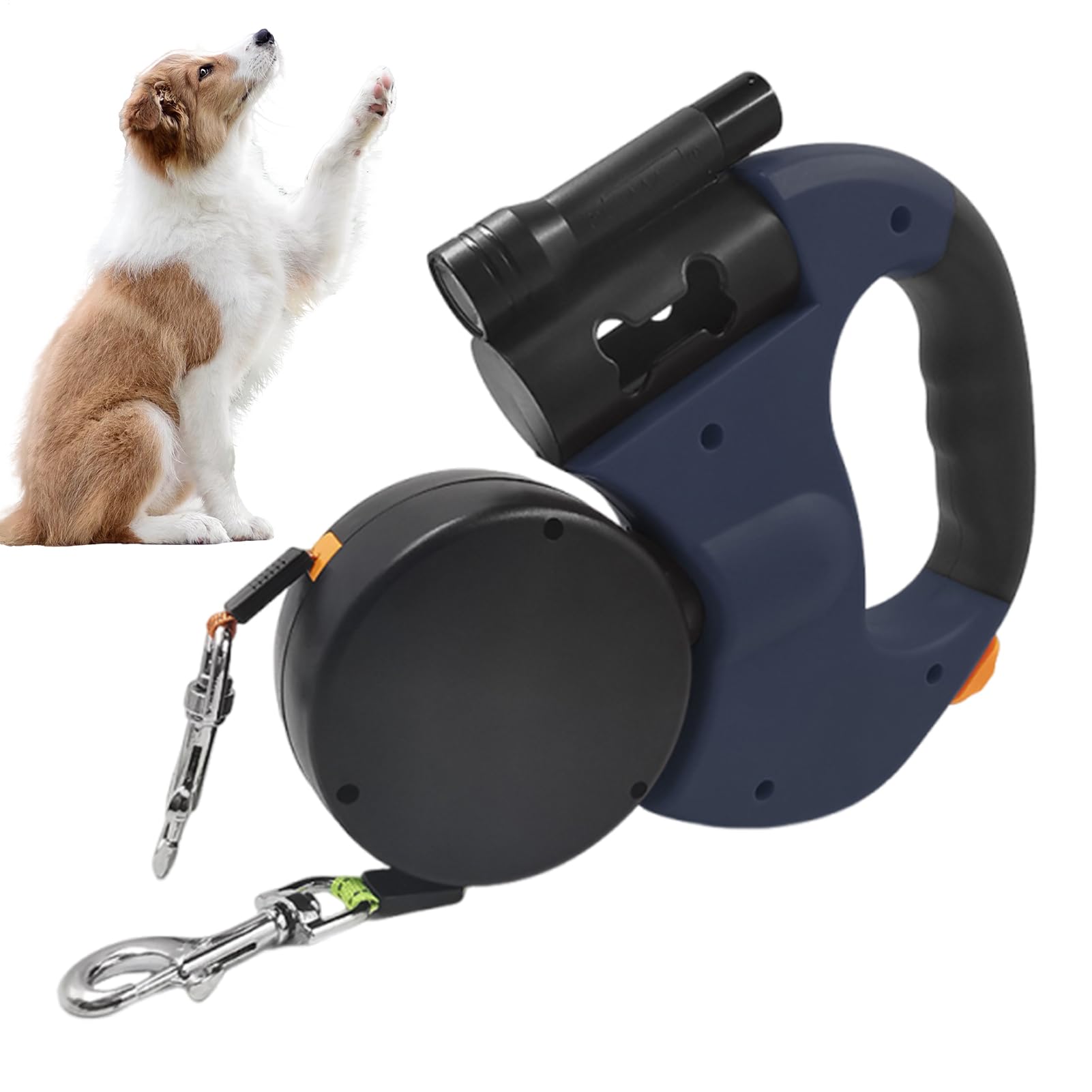 Laisse anti-traction chien pour stopper les secousses avec éclairage LED de nuit