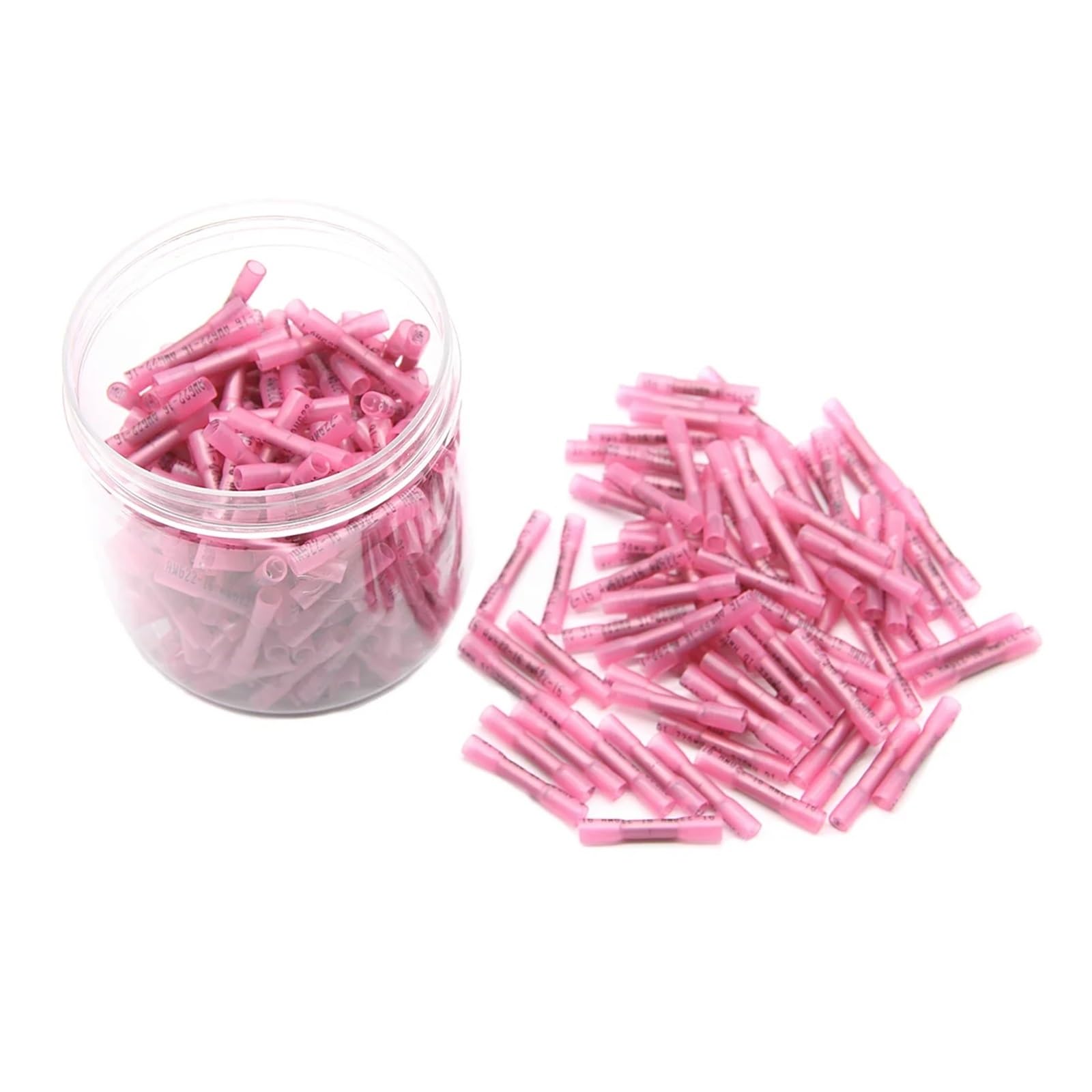 Paquete de 300 conectores termorretráctiles, terminales de engarzado, aislados, impermeables, conector de cable de empalme a tope sellado, 22-18 AWG