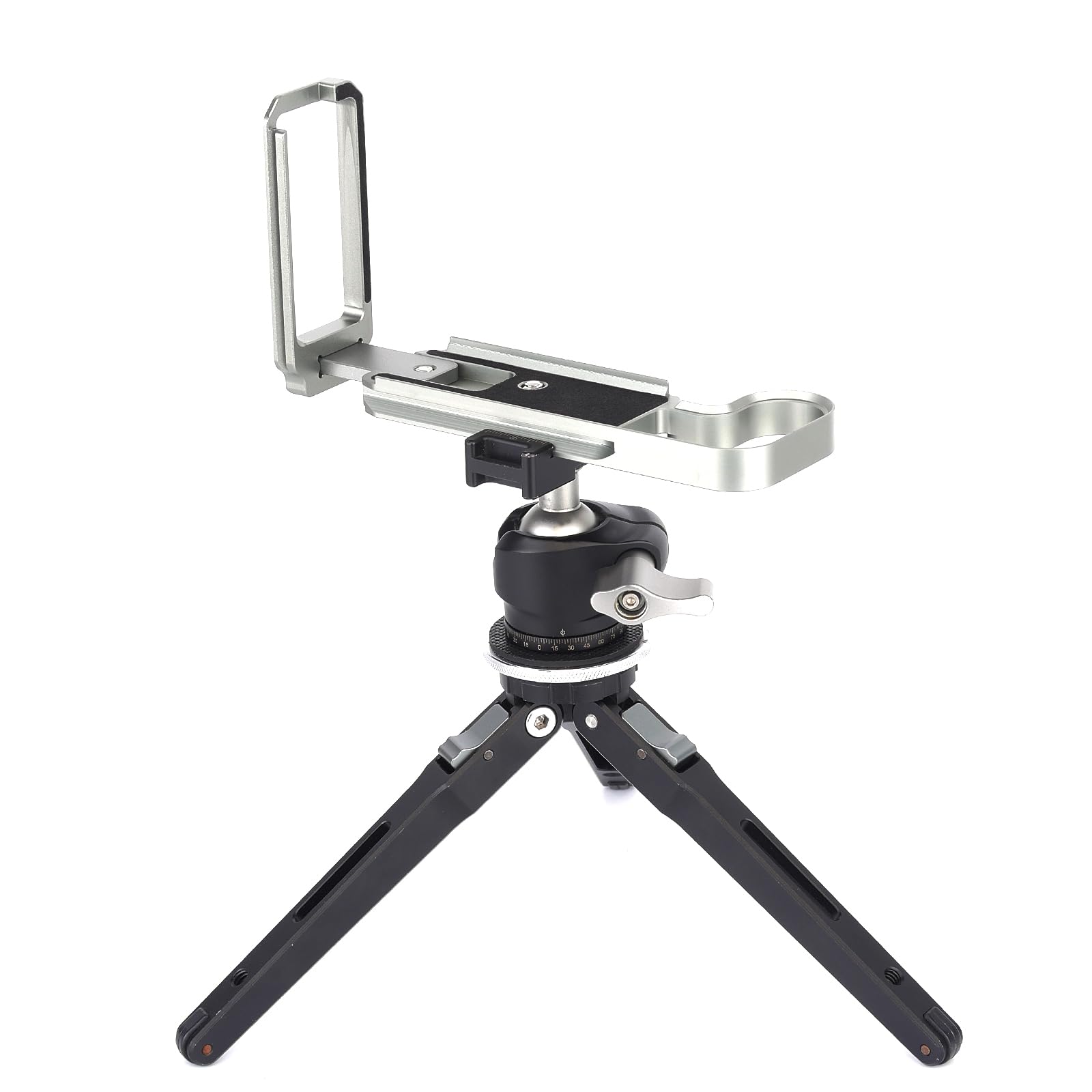 Uchwyt kamery w kształcie litery L do kamery Hasselblad X2D / X2D II / 100C, wspornik płyty L pionowa płyta Arca Quick Release metalowy uchwyt na statyw (kolor tytanowy)