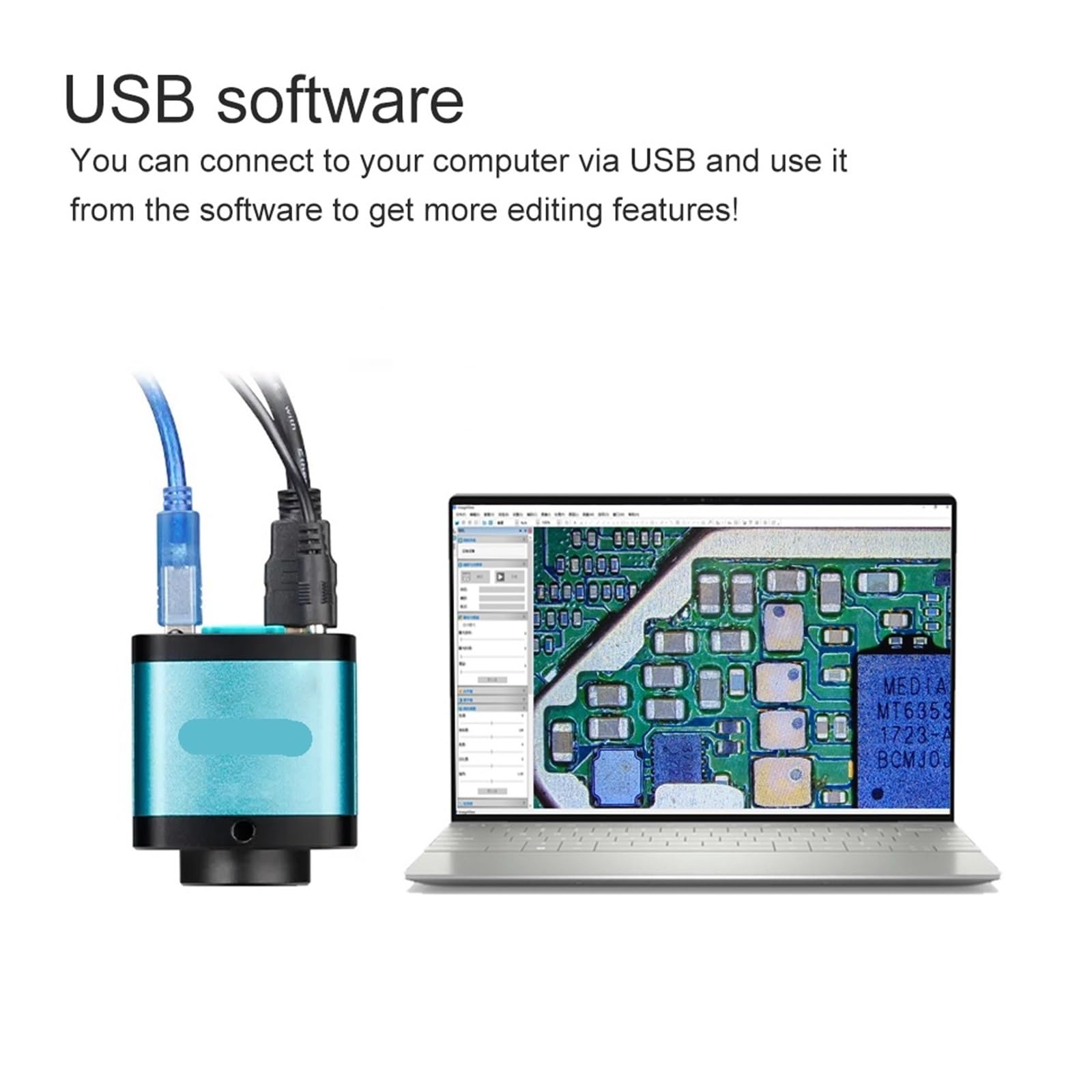Microscopio Digital de 48 MP, grabación Video 4K, USB HDM/I, cámara Industrial, Lente Montura C 130/180X, Soldadura y reparación