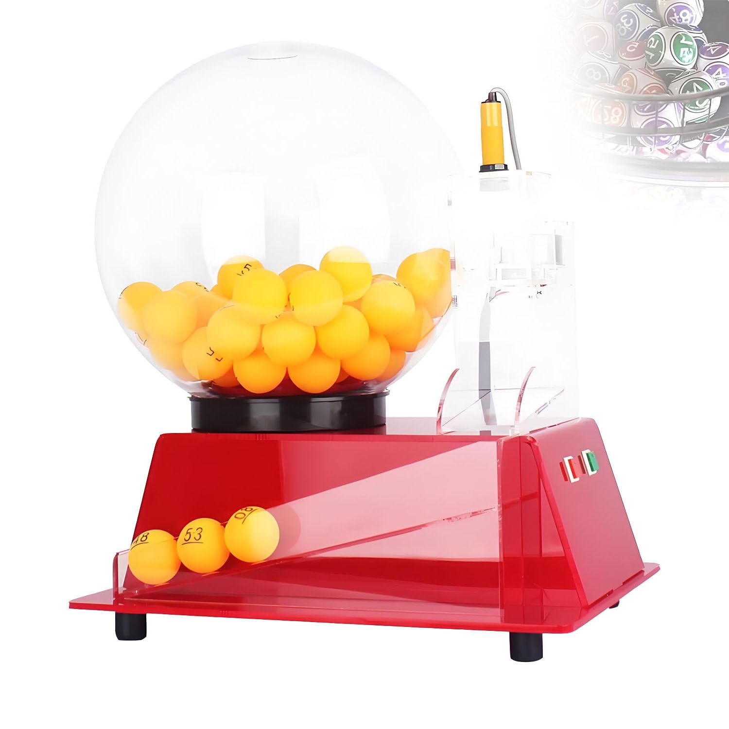 Aiodio Red Electric Number Selector Machine, Bingo Cage
