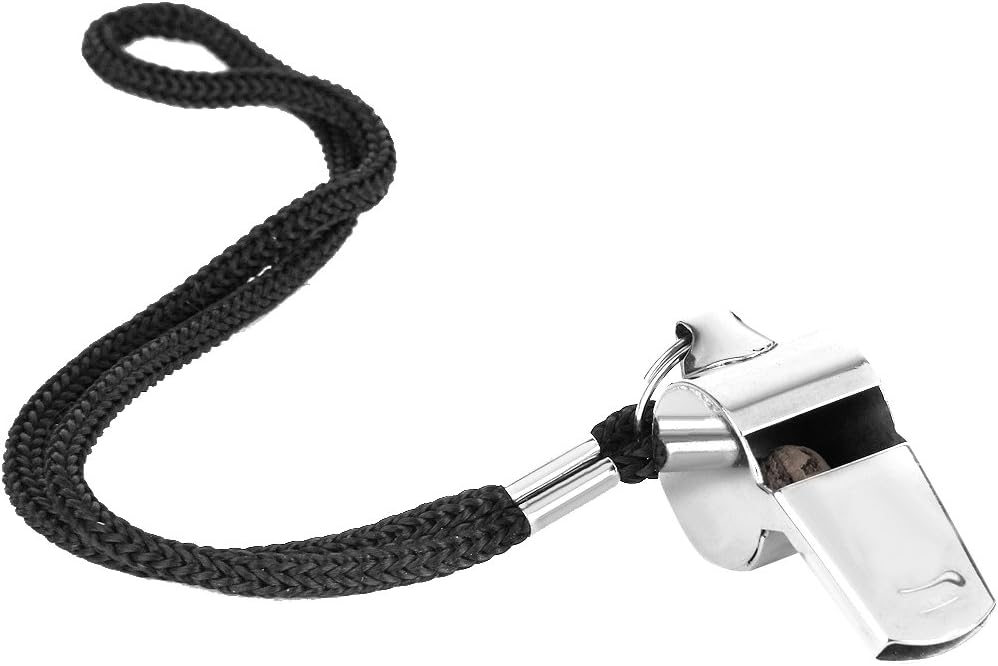 TOOGOO(R) Metal Referee Whistle and Lanyard Football Soccer