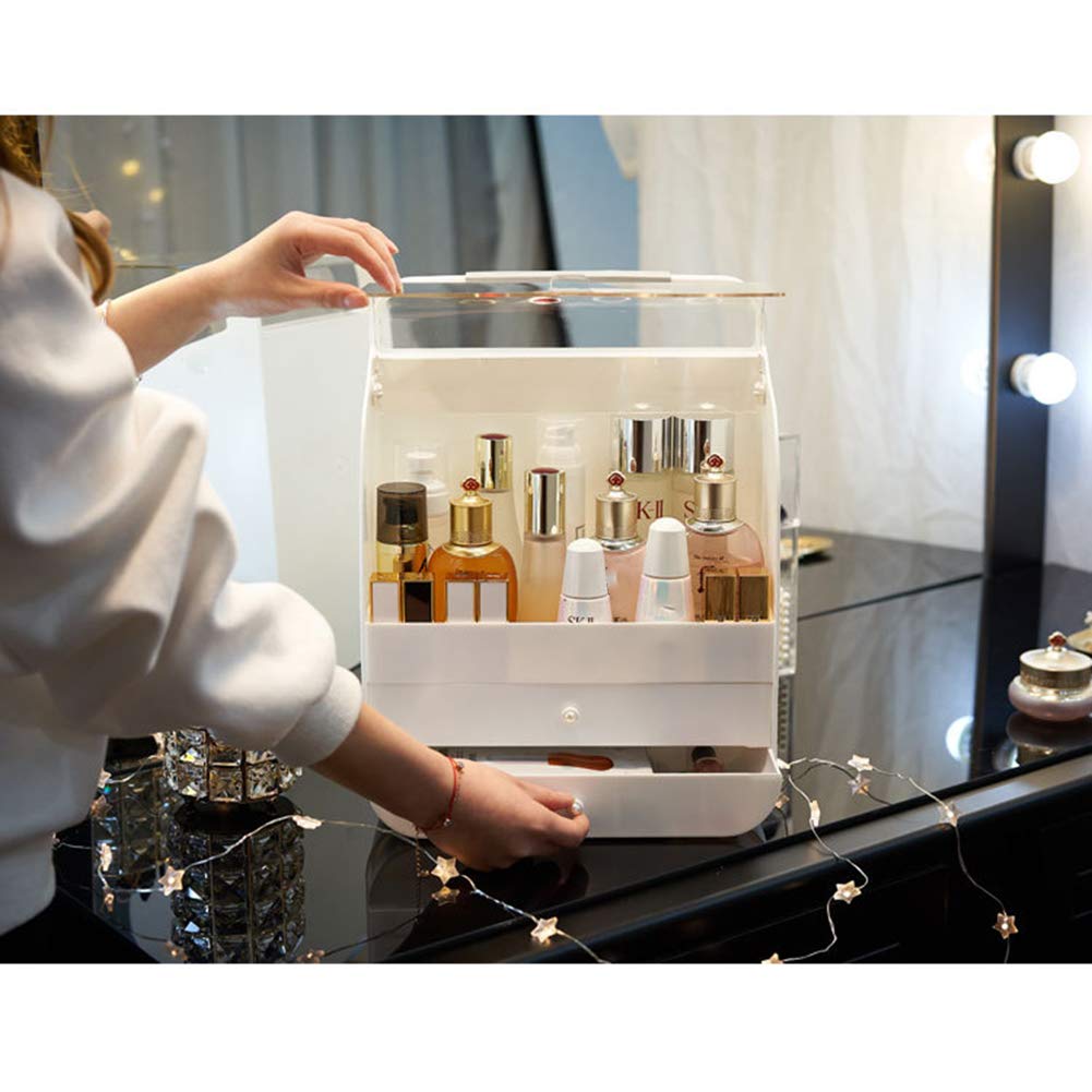 Caja Organizador Maquillaje, Joyería Y El Soporte De Exhibición Cosmético, Componen La Caja De Almacenaje, Amigos Saludable, White