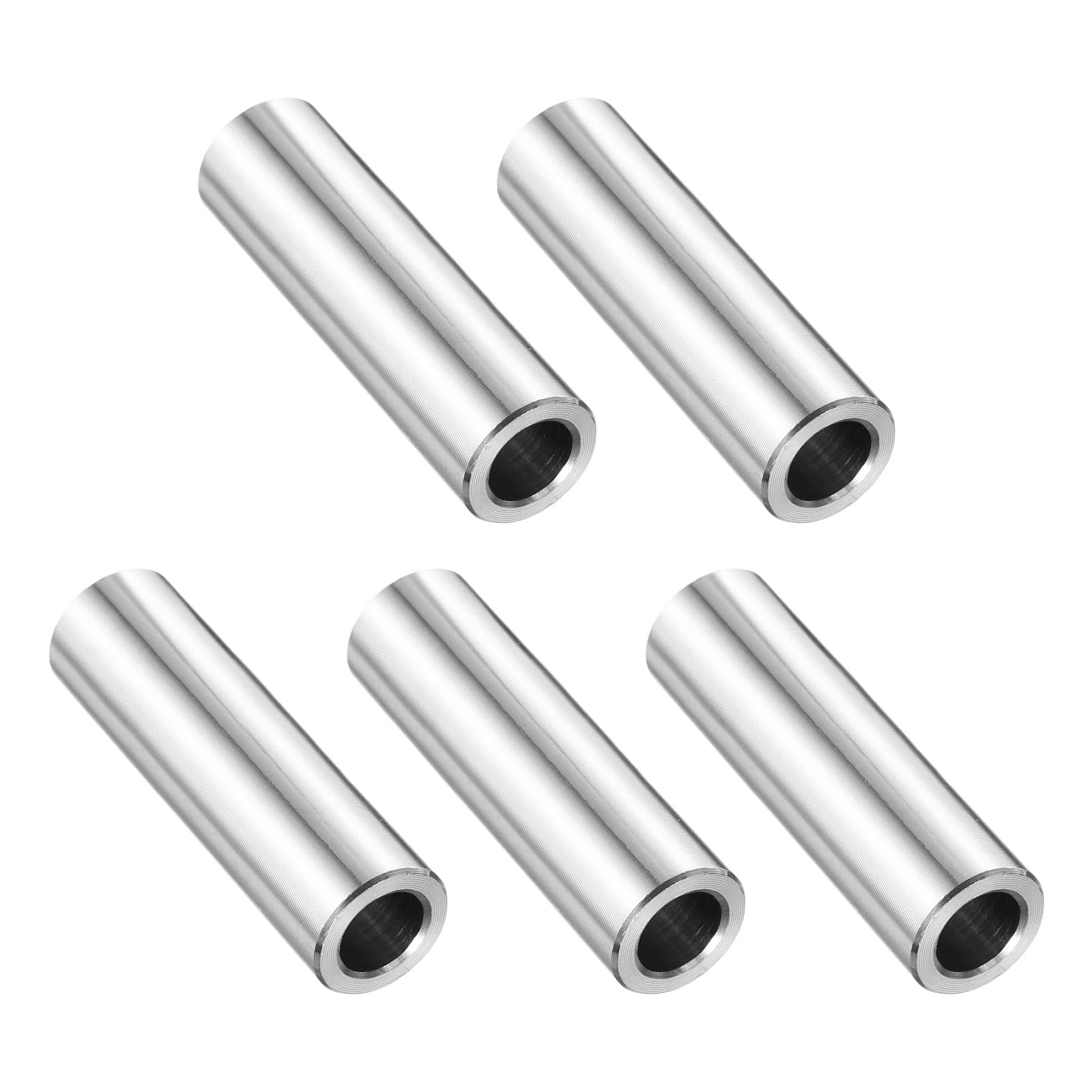 uxcell 5 Pcs Stainless Steel Spacer 5/16" Bore x 1/2" OD x 1-1/2" Length Screw Bushing Plain Finish Round Metal Spacer for 5/16" Screws Bolts and Rods