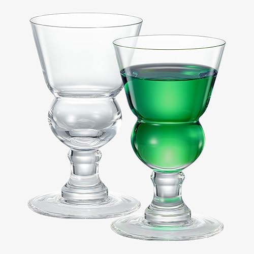 Miniatura 7 de The Wine Savant - Juego de vasos de absenta de cristal vintage, 7 onzas, clásico de tallo con depósito de burbujas suizas, ideal para degustar,