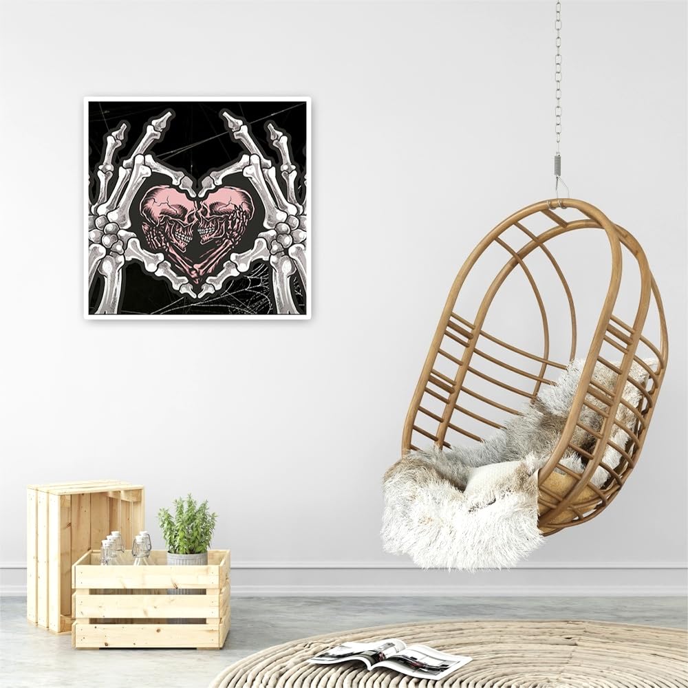 DCIDBEI 5D Diamond Painting Schädel & Frau – 40x50 Cm, Runddiamanten, Bastelset