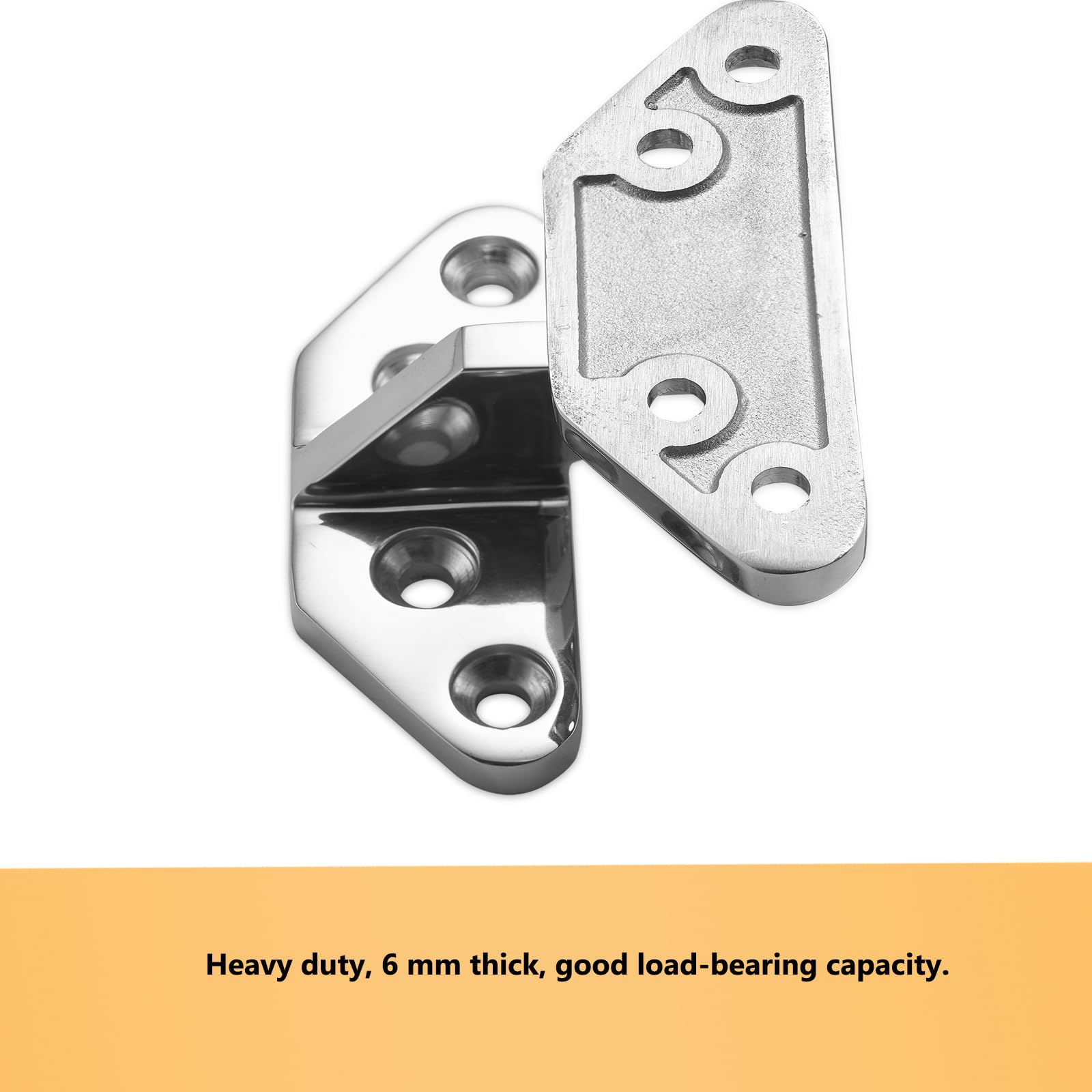 Robustes Scharniere Edelstahl mit Langer Reichweite für Boote, 316 Edelstahl Scharniere, 7,3 x 6,6 cm, stabile Deckschranktürscharniere mit Schrauben (2 Stück)
