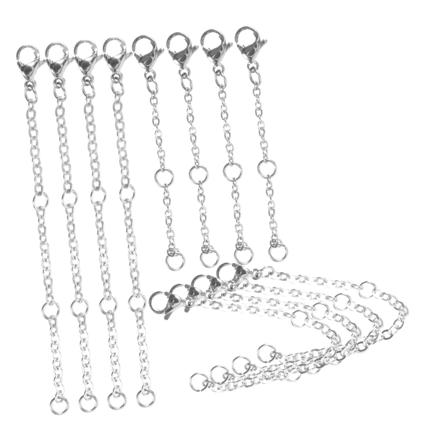 Tofficu 120piezas Extensores De Cadena Inoxidable Para Collares y Pulseras Para Diy Joyería