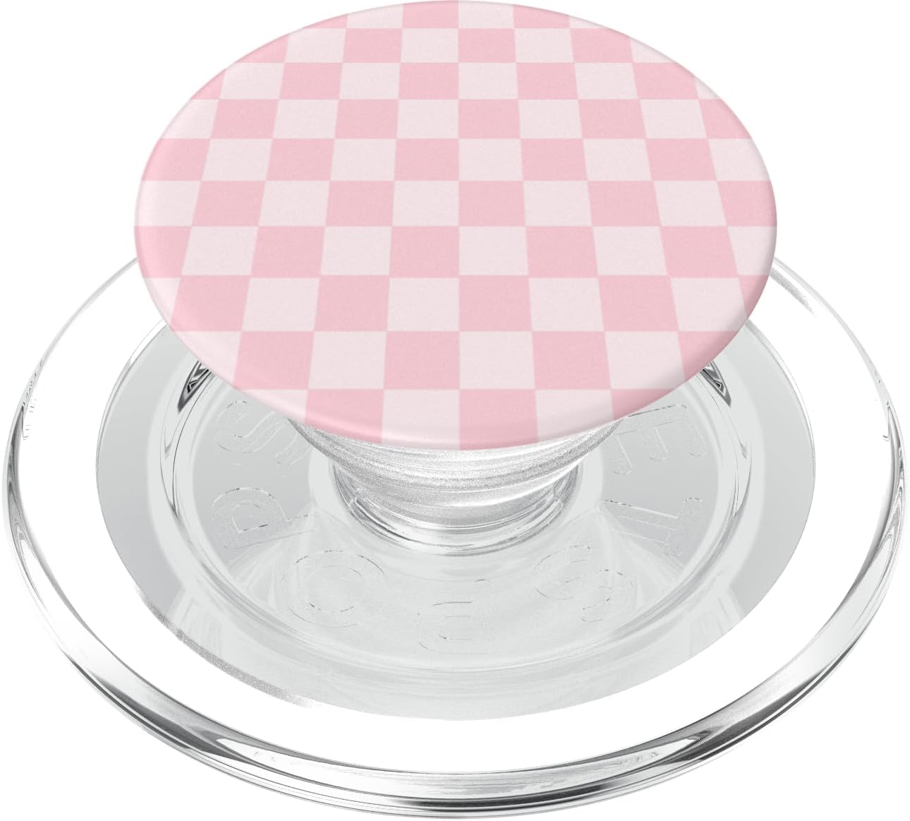 Classic Checkered Checker Checkerboard Blush Pink Pattern PopSockets PopGrip for MagSafe